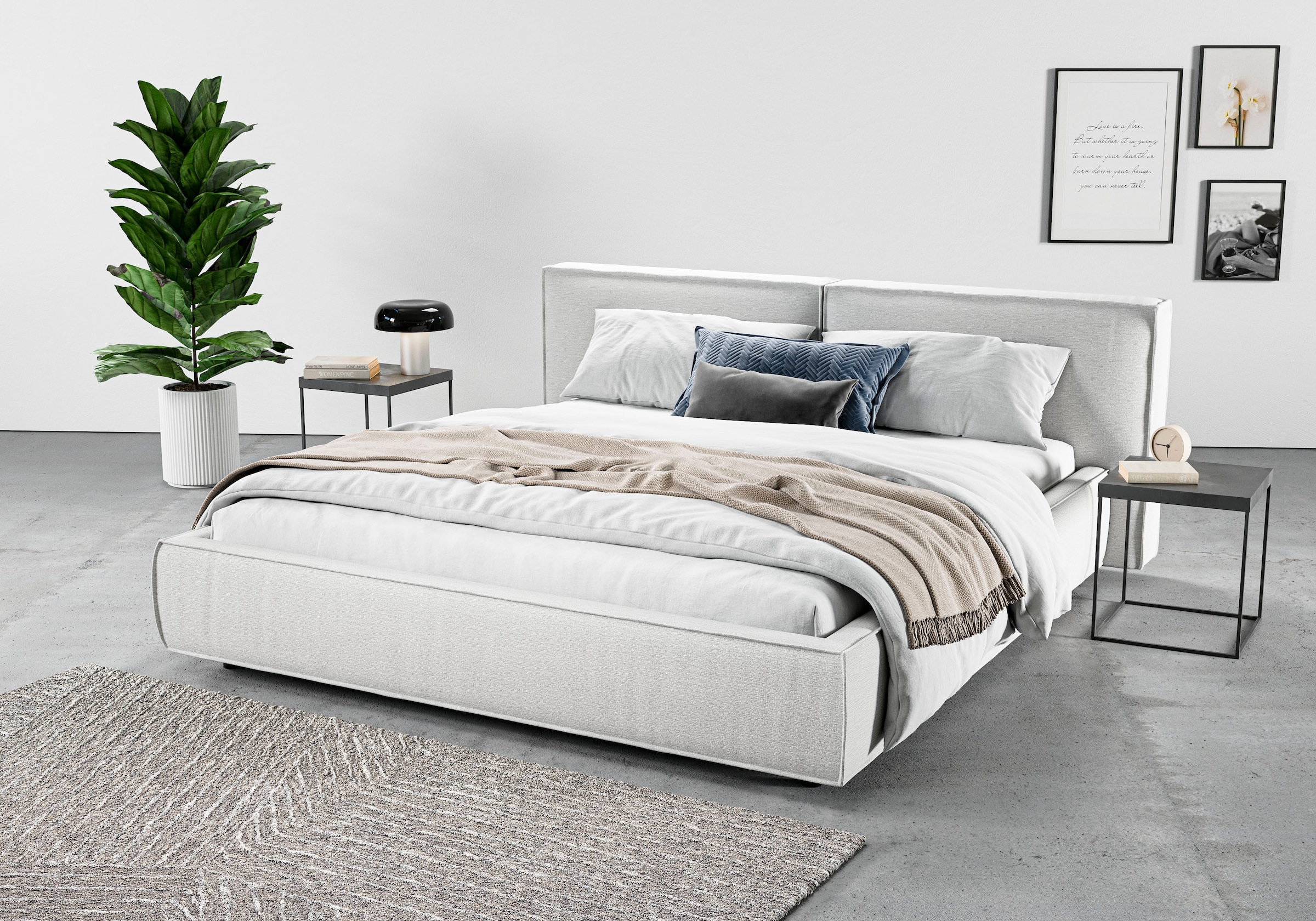 Home affaire Polsterbett »Adrina mit Biesenoptik, Feincord und Luxus-Microfaser« bis 280kg, auch in Überlänge 220 cm, 4 Breiten bis 200cm
