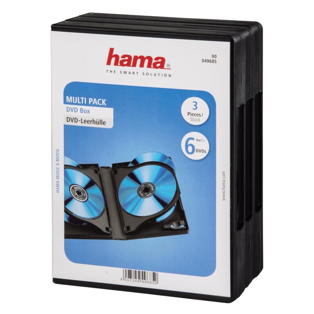 Hama DVD-Hülle »DVD-Leerhülle 6 Box, 3er-Pack, Schwarz, Schutzhülle, Schutz Cover«