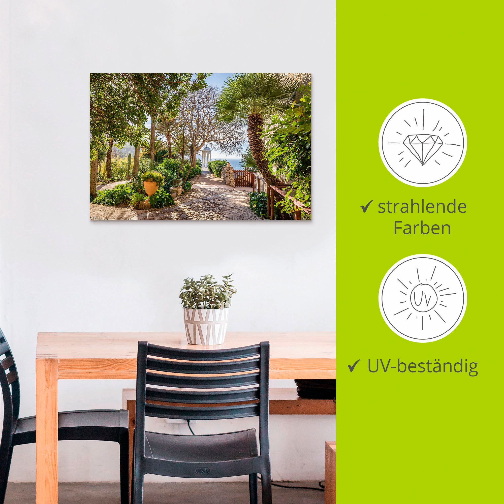 Artland Wandbild »Garten Son Marroig bei DeiÃ , Mallorca«, Gartenbilder, (1 St.), als Alubild, Outdoorbild, Leinwandbild, Poster in verschied. Größen