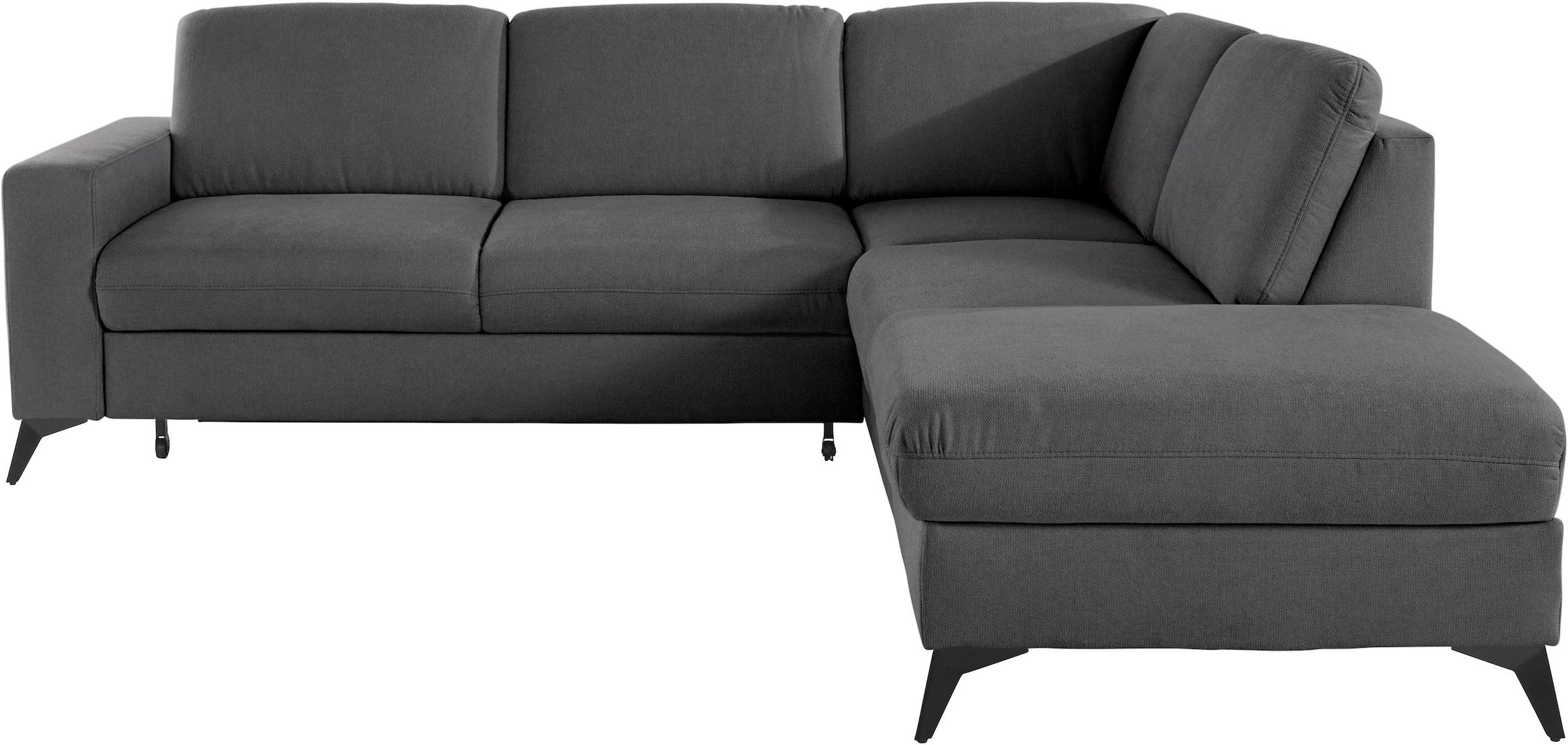 Places of Style Ecksofa »Lolland L-Form«, Wahlweise mit Bettfunktion und Stauraum, auch mit abwischbarem Bezug
