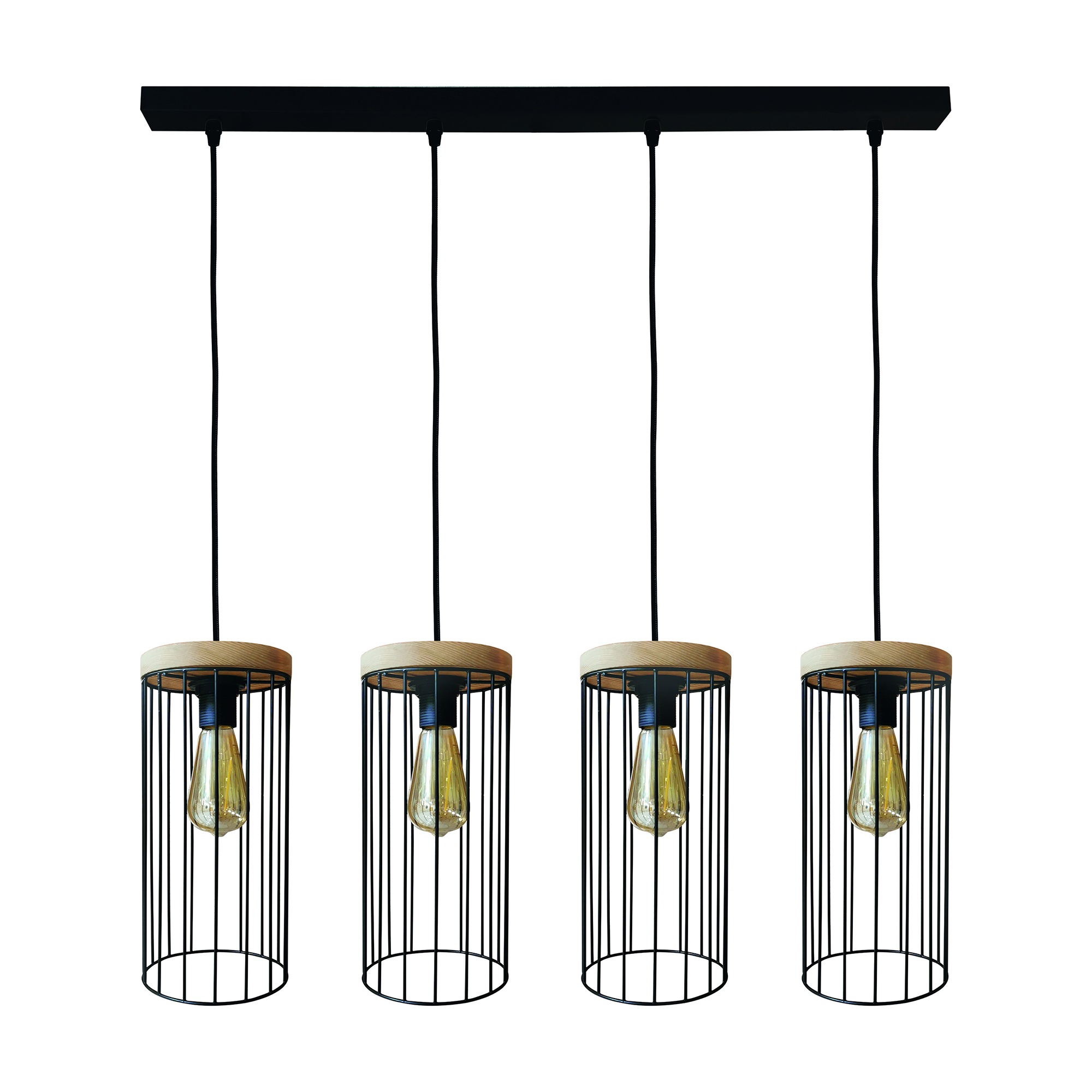 BRITOP LIGHTING Pendelleuchte »TIMEO WOOD MAX«, 4 flammig, Leuchtmittel E27 günstig online kaufen
