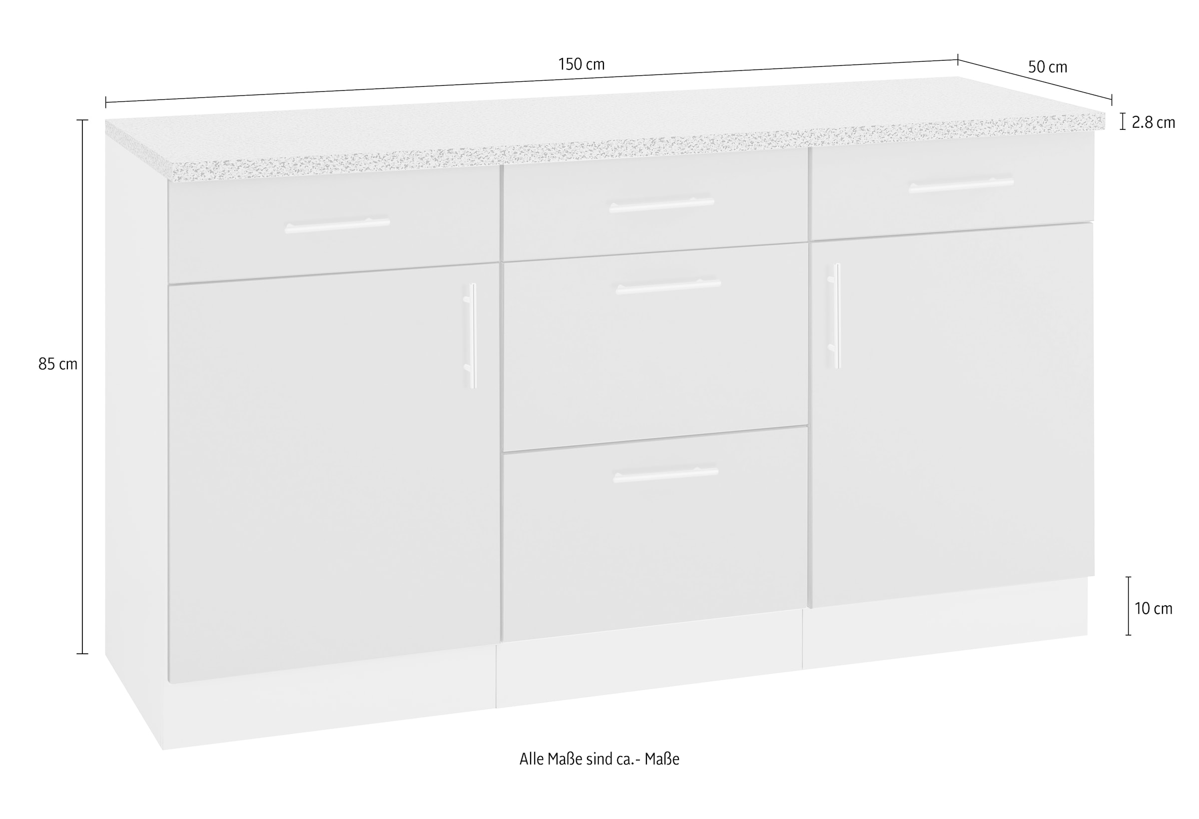 wiho Küchen Unterschrank »Kiel«, 150 cm Rechnung breit auf bestellen