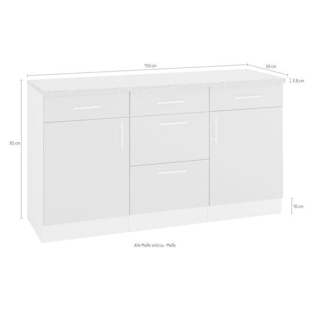 wiho Küchen Unterschrank »Kiel«, 150 cm breit auf Rechnung bestellen