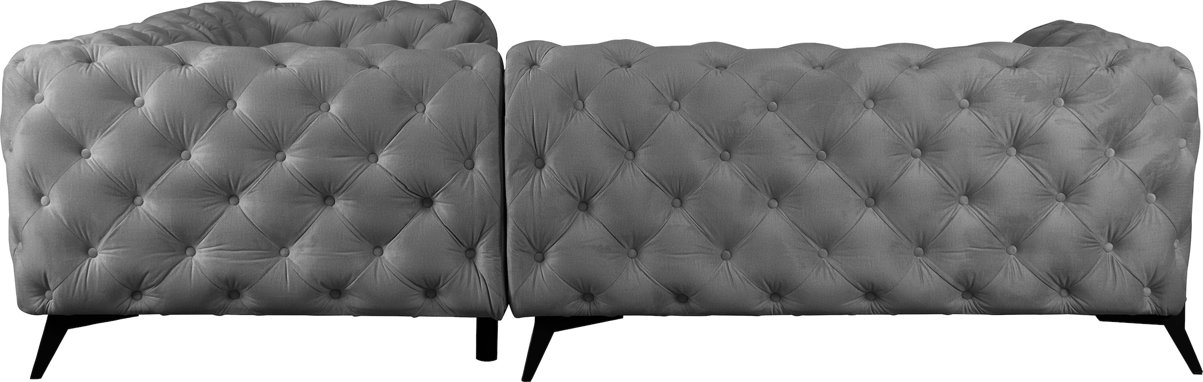 Leonique Chesterfield-Sofa »Amaury L-Form«, moderne Chersterfield-Optik, Breite 262 cm, Fußfarbe wählbar