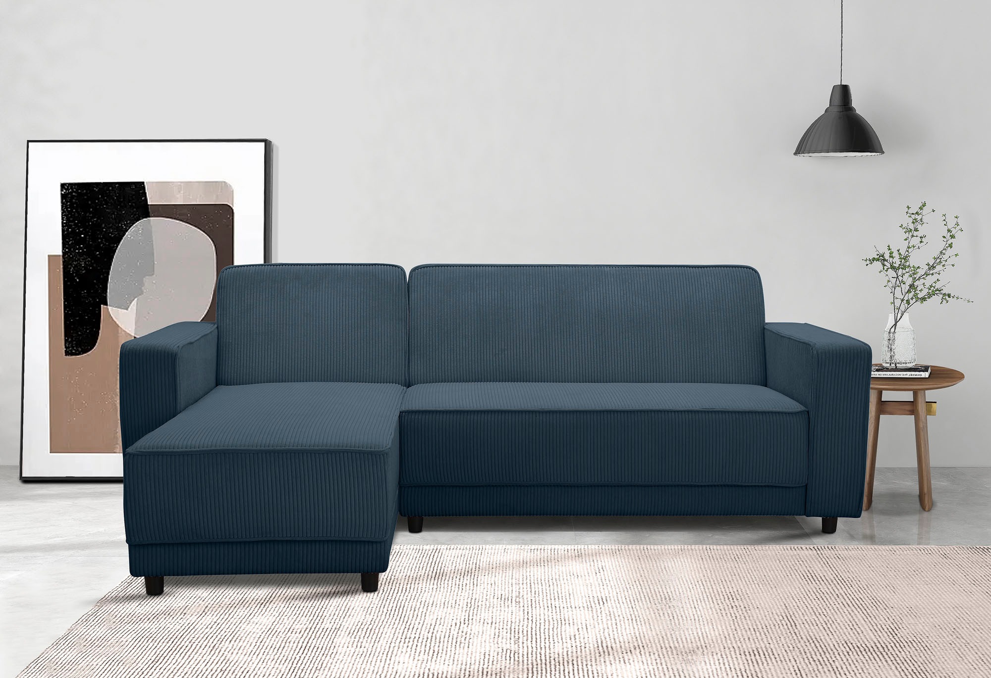 Dorel Home Ecksofa »Allie Schlafsofa 230 Cm Mit Relaxfunktion In Der Rückenlehne« Schlaffunktion (108/194, 5cm), Trendiger Cord O. Pflegeleichter