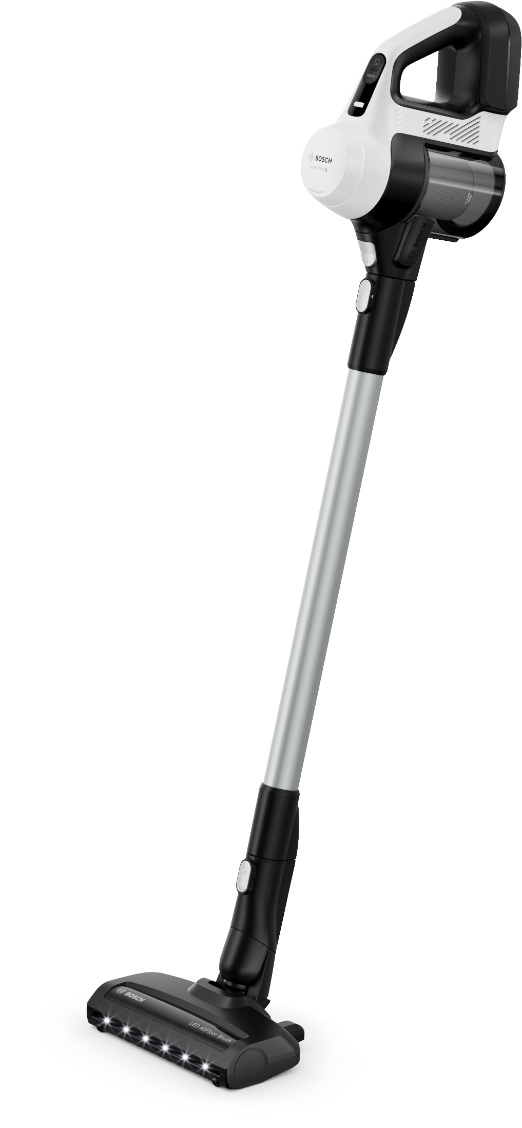 BOSCH Akku-Stielstaubsauger »Unlimited 5 BBU52WBA, LED-Düse, Made in Germany« starke Saugleistung, bis zu 50 Min. Laufzeit, Fugendüse, leicht, weiß