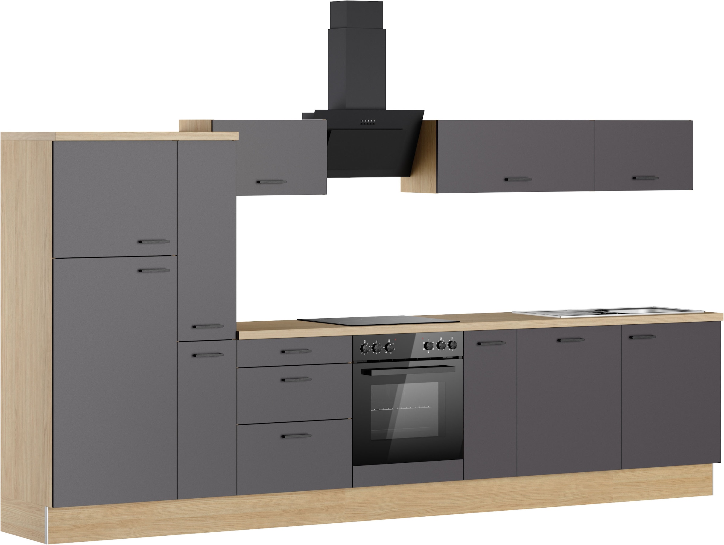 KOCHSTATION Küchenzeile »KS-Sion« Breite 360 cm, neue Technik: OPTIsnap, wahlweise mit E-Geräten