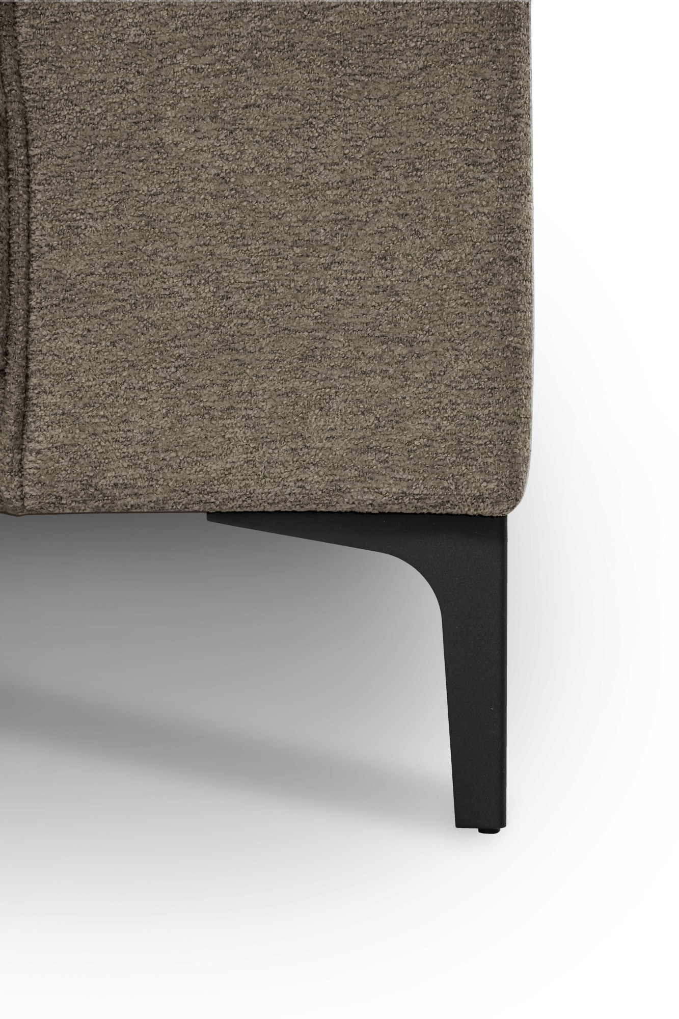 Places of Style Wohnlandschaft »XXL Sofa Oland, Struktur, Flachgewebe, Luxus-Microfaser, Boucle«, U-Form, 342 cm, Wellenunterfederung, Skandi-Design, Metallfüße