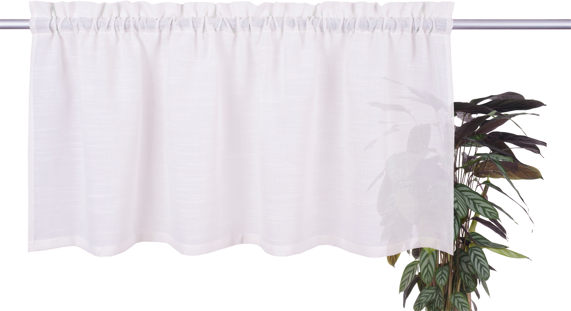 OTTO home Scheibengardine »Louvelle« Stangendurchzug 1 Stk. tlg. Leinenoptik, Scheibengardine, modern, basic