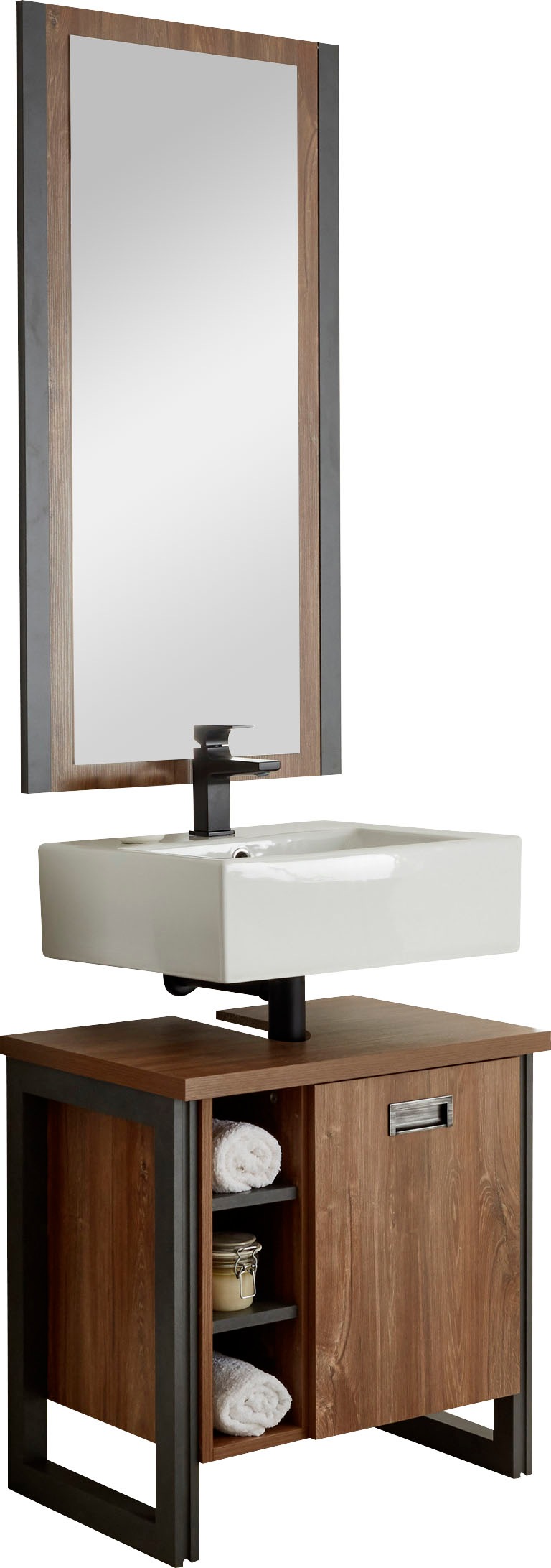 Home affaire Badmöbel-Set »Detroit, Bad im Industrialdesign, 2-teiliges Bad günstig online kaufen