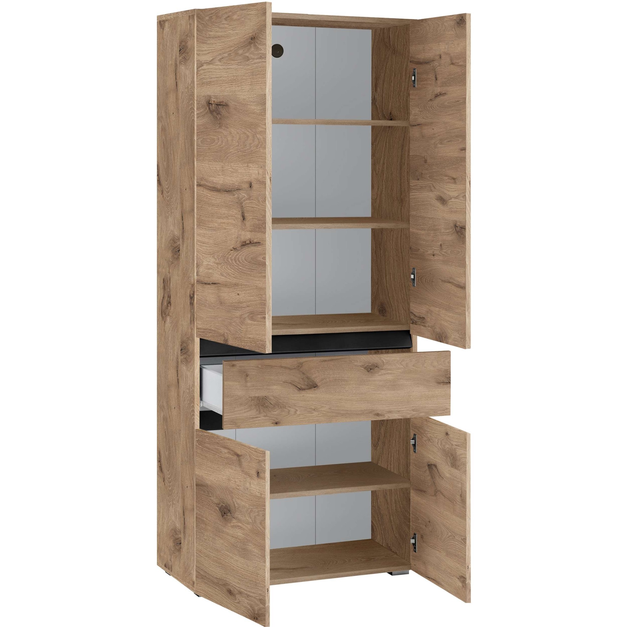 Home affaire Hochschrank »Wisla«, mit 4 Türen & 1 Schublade, Breite 76 cm, Höhe 180 cm