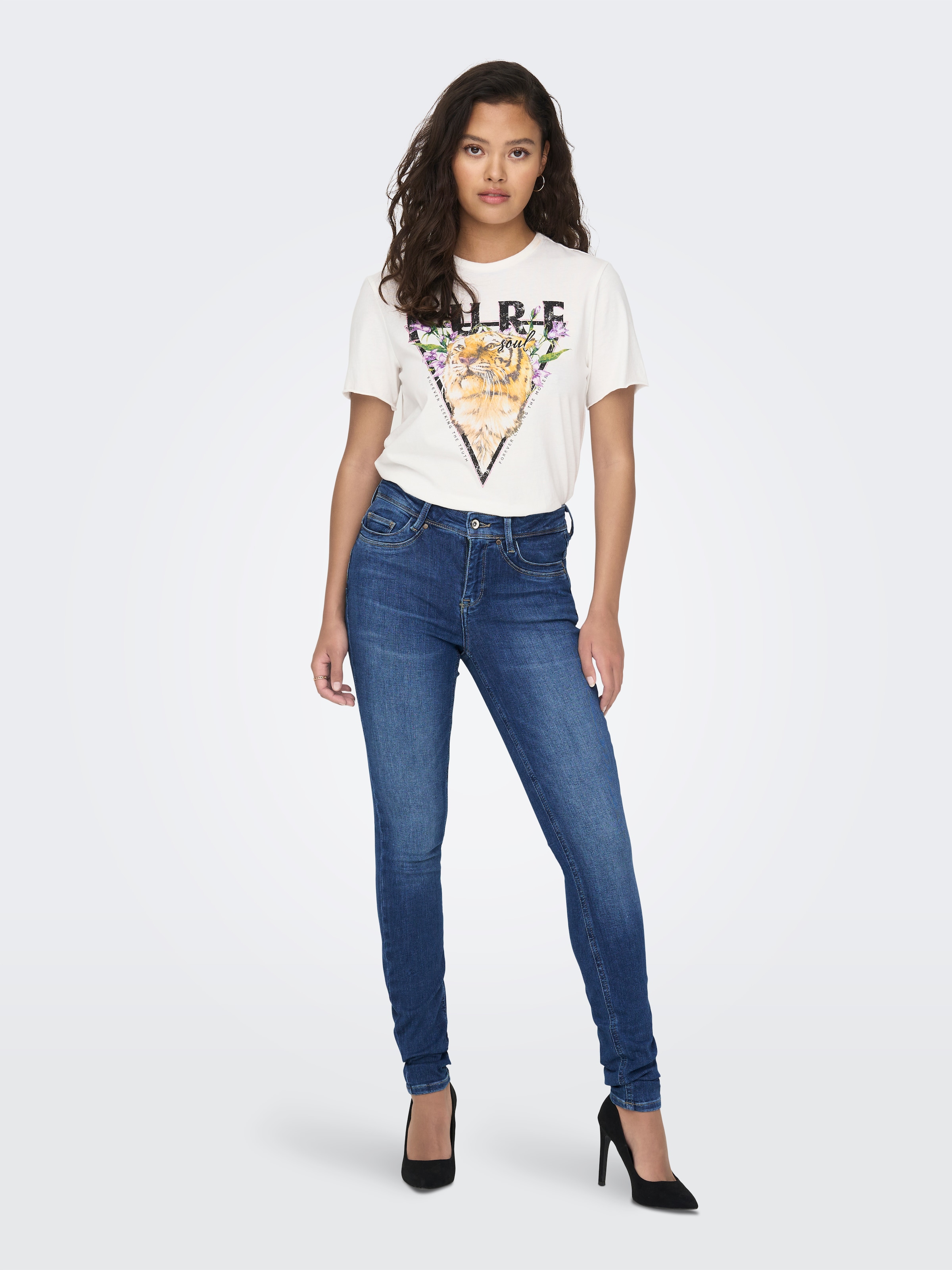 ONLY Skinny-fit-Jeans »ONLBLUSH MID WAIST DB STICHT DNM«