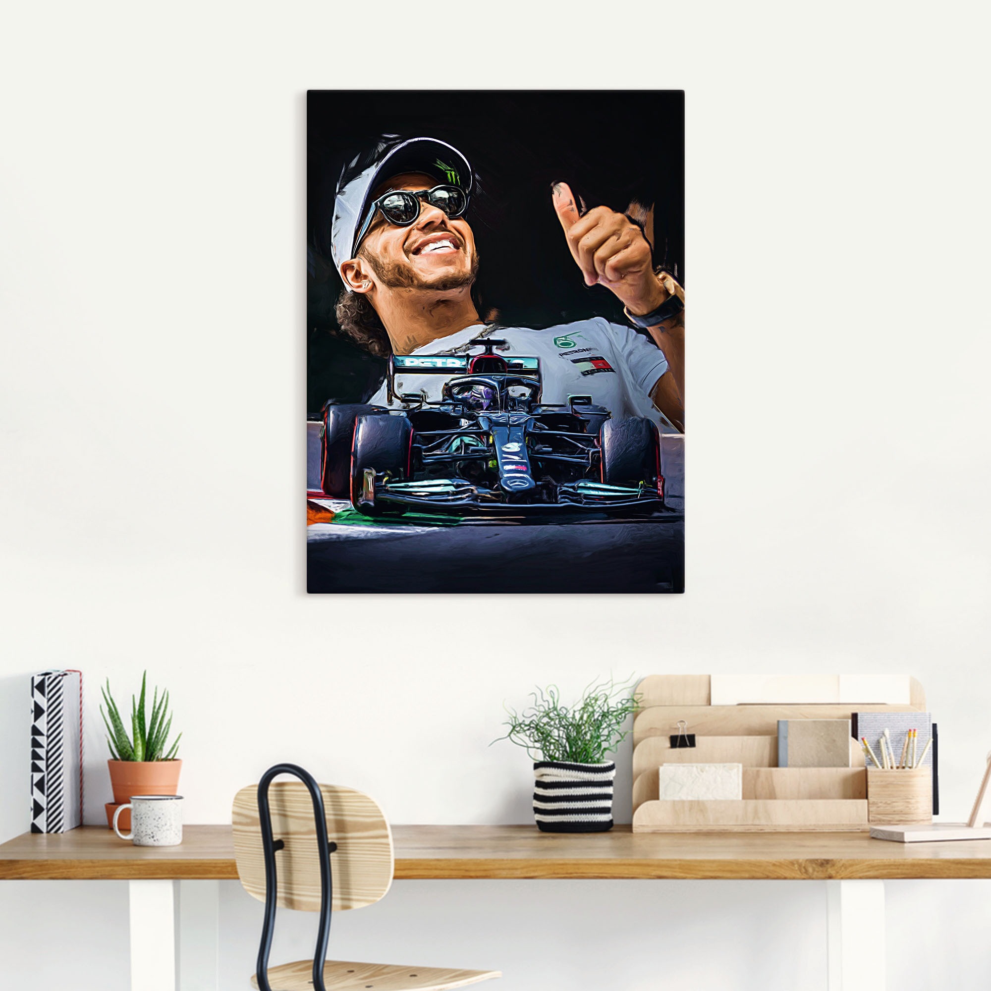 Artland Wandbild "Sir Lewis Hamilton alias LH44", Auto, (1 St.), als Alubil günstig online kaufen