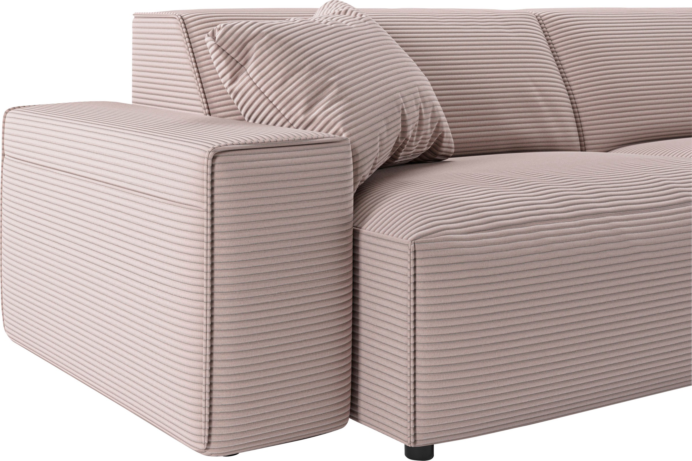 andas Ecksofa »Glimminge L-Form auch in Breitcord, Feincord + Easy care-Bezug,«, Breite 264, Zierkissen