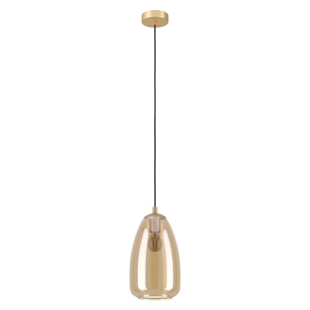 EGLO Hängeleuchte »ALOBRASE Pendellampe, Stahl und Glas, Esstischlampe, E27, IP20, Lampe«, 1 flammig, Leuchtmittel E27 | ohne Leuchtmittel, Elegante Hängelampe für Esszimmer, Küche oder Wohnzimmer
