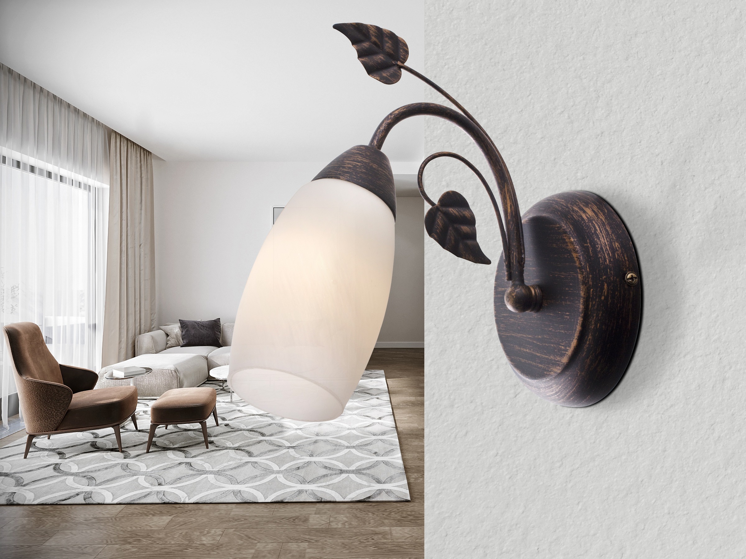 NOWA Wandleuchte »VENEZIA« E14 1 Stk. Wandlampe Wand Wohnzimmer Flur Wandbe günstig online kaufen