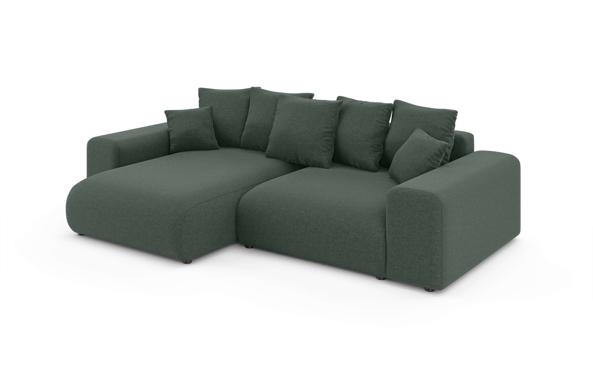 Home affaire Ecksofa »LAKESIDE mit Bettfunktion und Bettkasten, B/T/H 257/166/84 cm«, L-Form, Recamiere beidseitig montierbar, Wellenunterfederung