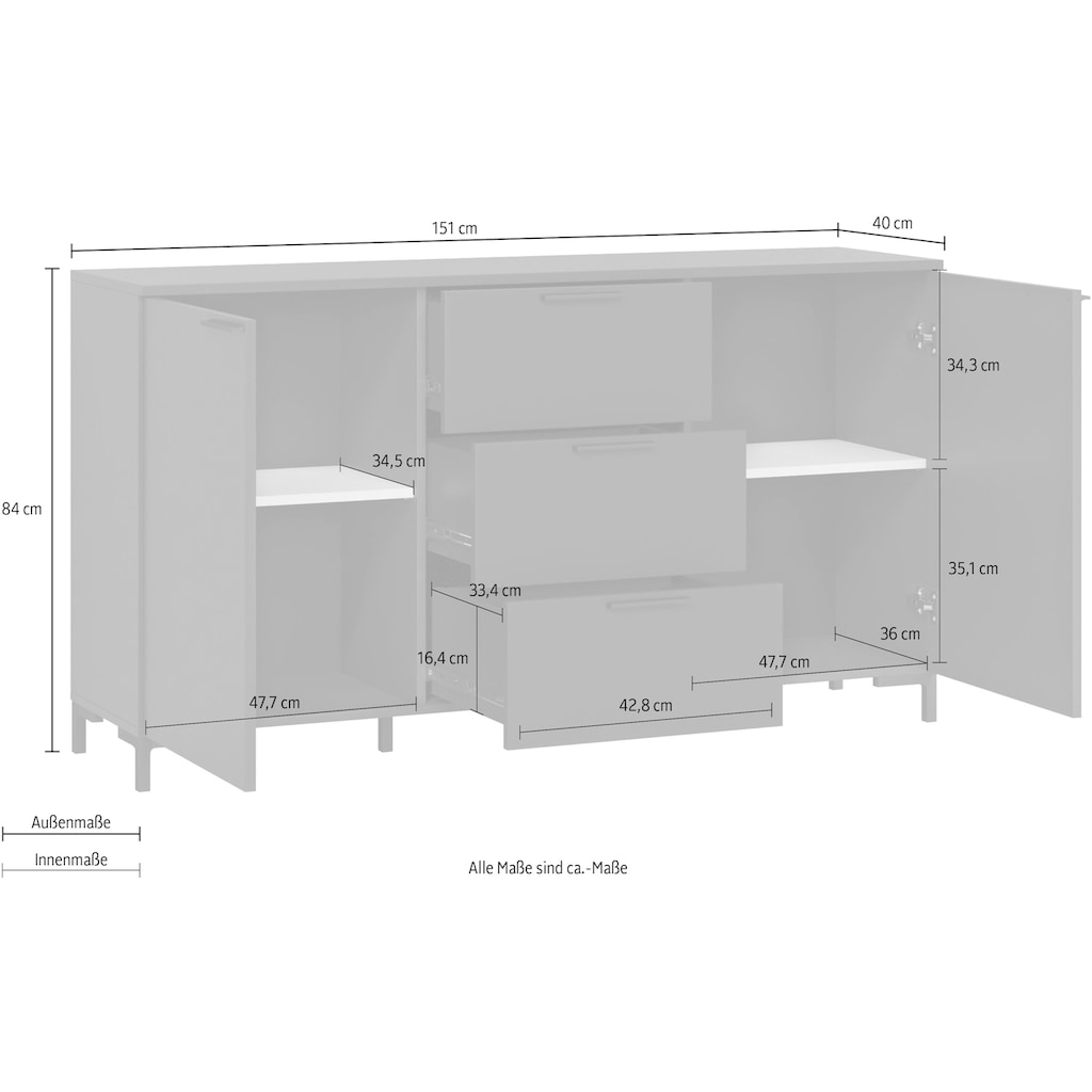 INOSIGN Kommode »Alternative«, Breite 151 cm