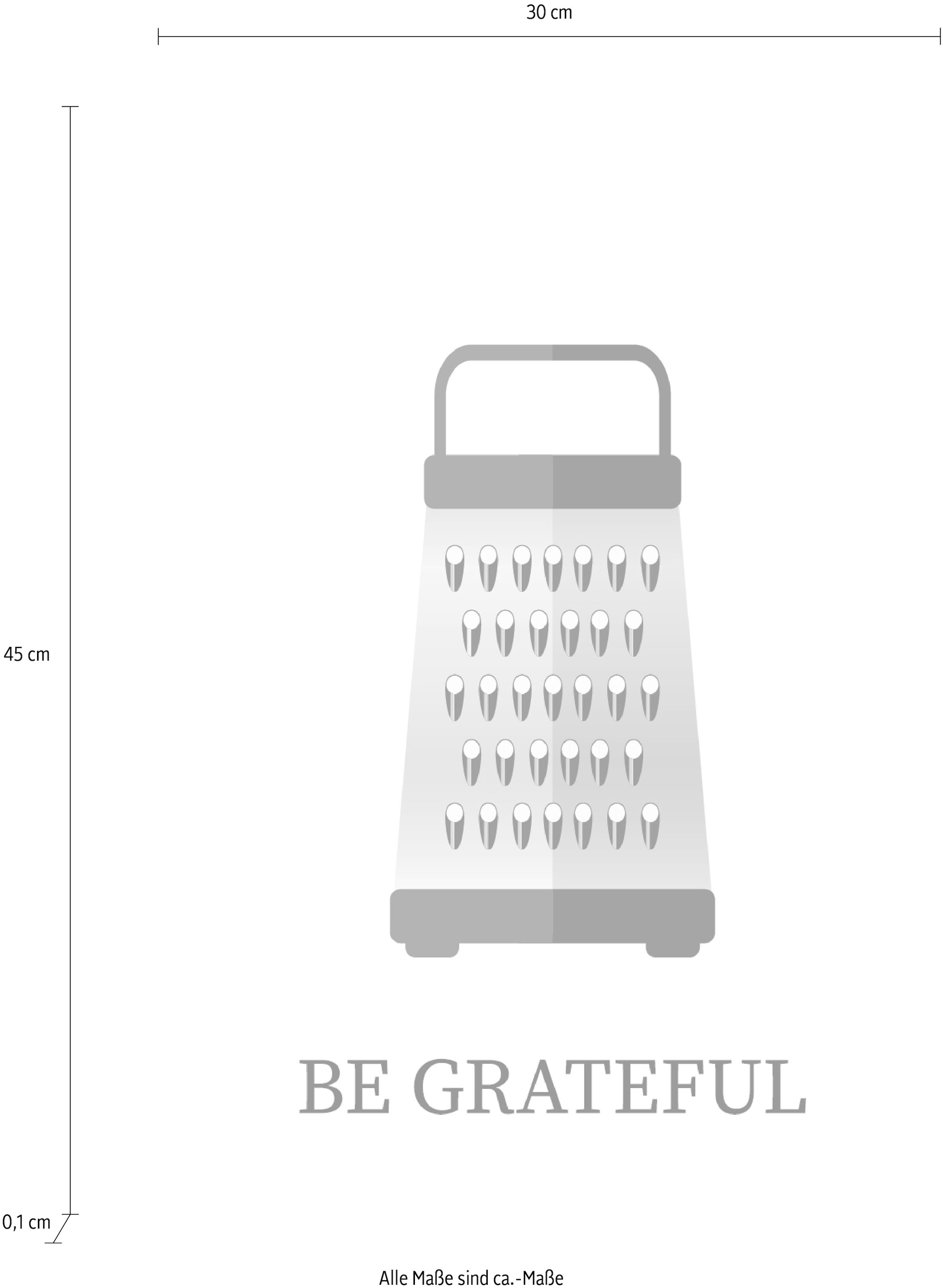 queence Wanddekoobjekt »BE GRATEFUL«, Stahlschild, Blechschild, Spruch, Witzig, Wanddeko, retro, 20x30cm