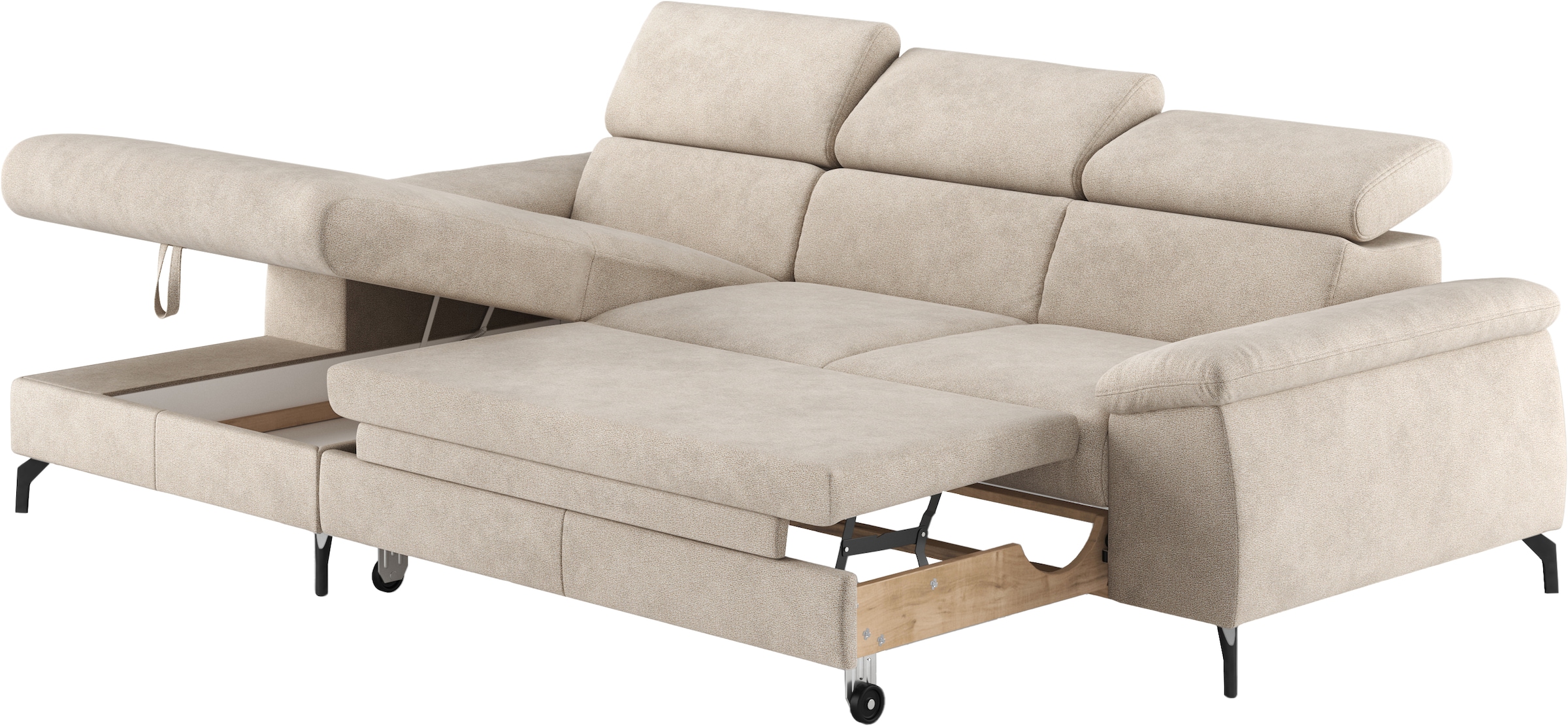 COTTA Ecksofa »Kitty L-Form«, mit Kopfteilverstellung, wahlweise mit Bettfunktion & Bettkasten
