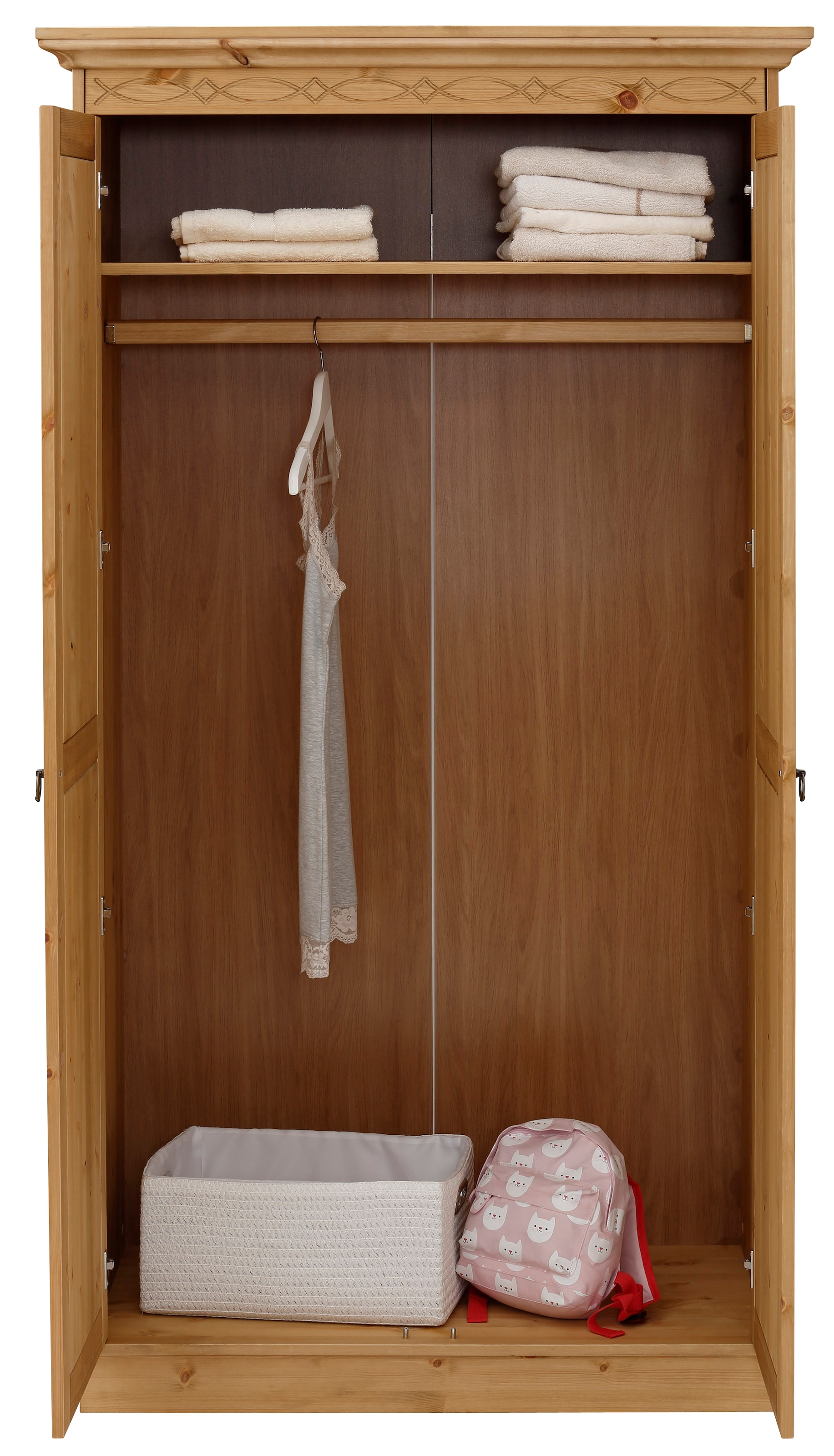 Home affaire Drehtürenschrank »Indra«, (3 Breiten: 100/145/233 cm H/T ca.187/54 cm), aus massiver Kiefer, mit Spiegel bei der 3- und 5trg.Variante