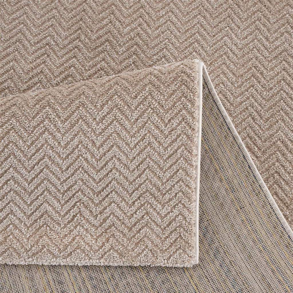 Carpet City Teppich »Friseé-Teppich FANCY805«, rechteckig, 12 mm Höhe, Läufer, Kurzflor, Einfarbig, 3D-Optik, Zickzack Look, Wohnzimmer