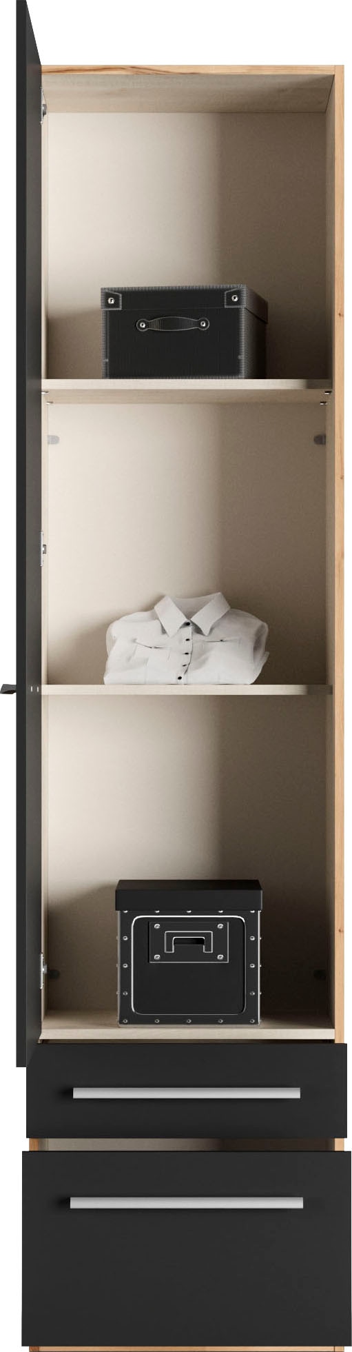 priess Kleiderschrank »Schrank Garderobe Wäscheschrank Barcelona in 5 Breiten« viel Stauraum, geräumige Schubkästen, mit Spiegel, MADE IN GERMANY