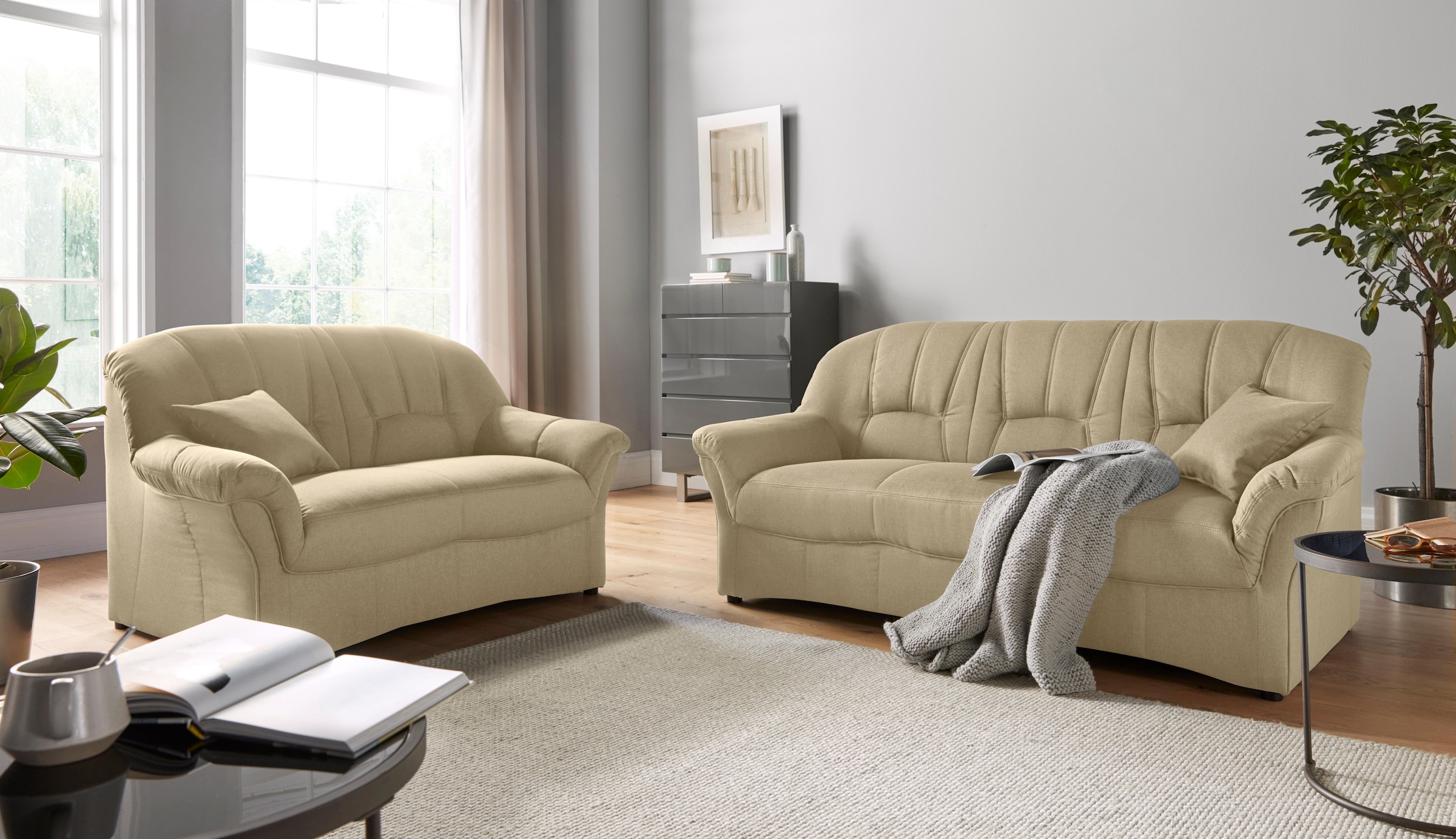 DOMO collection Polstergarnitur »Bahia zeitlos & elegantes Sofa, bequem« Se günstig online kaufen