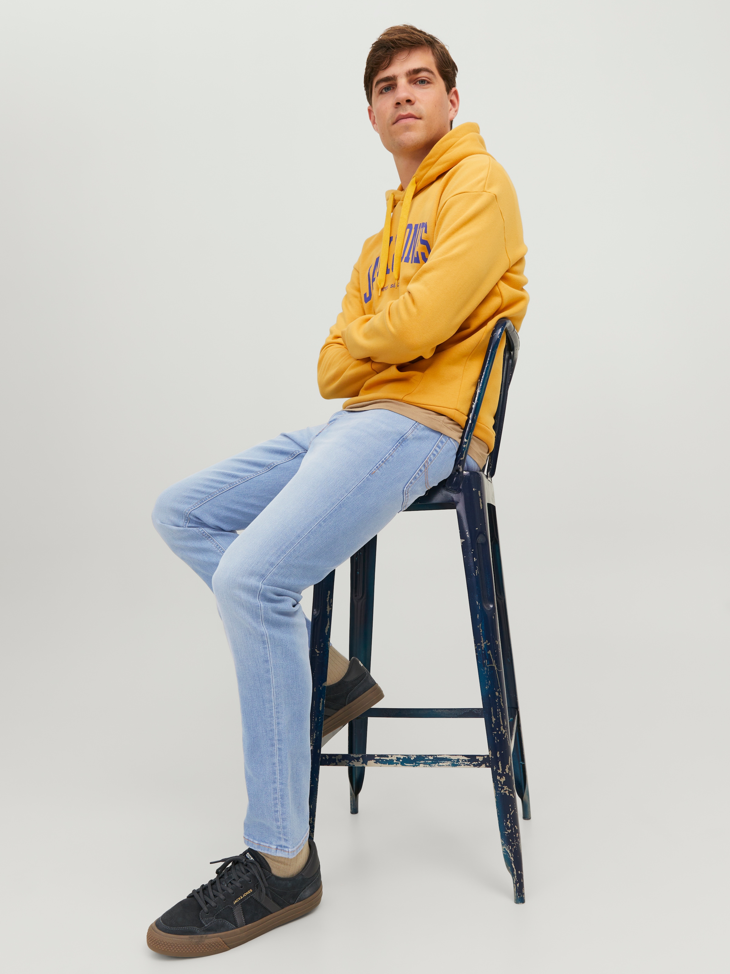 Jack & Jones Slim-fit-Jeans »JJIGLENN mit Used-Look und Stretchkomfort« Abriebeffekte, modisch, slim fit, Baumwollmischung