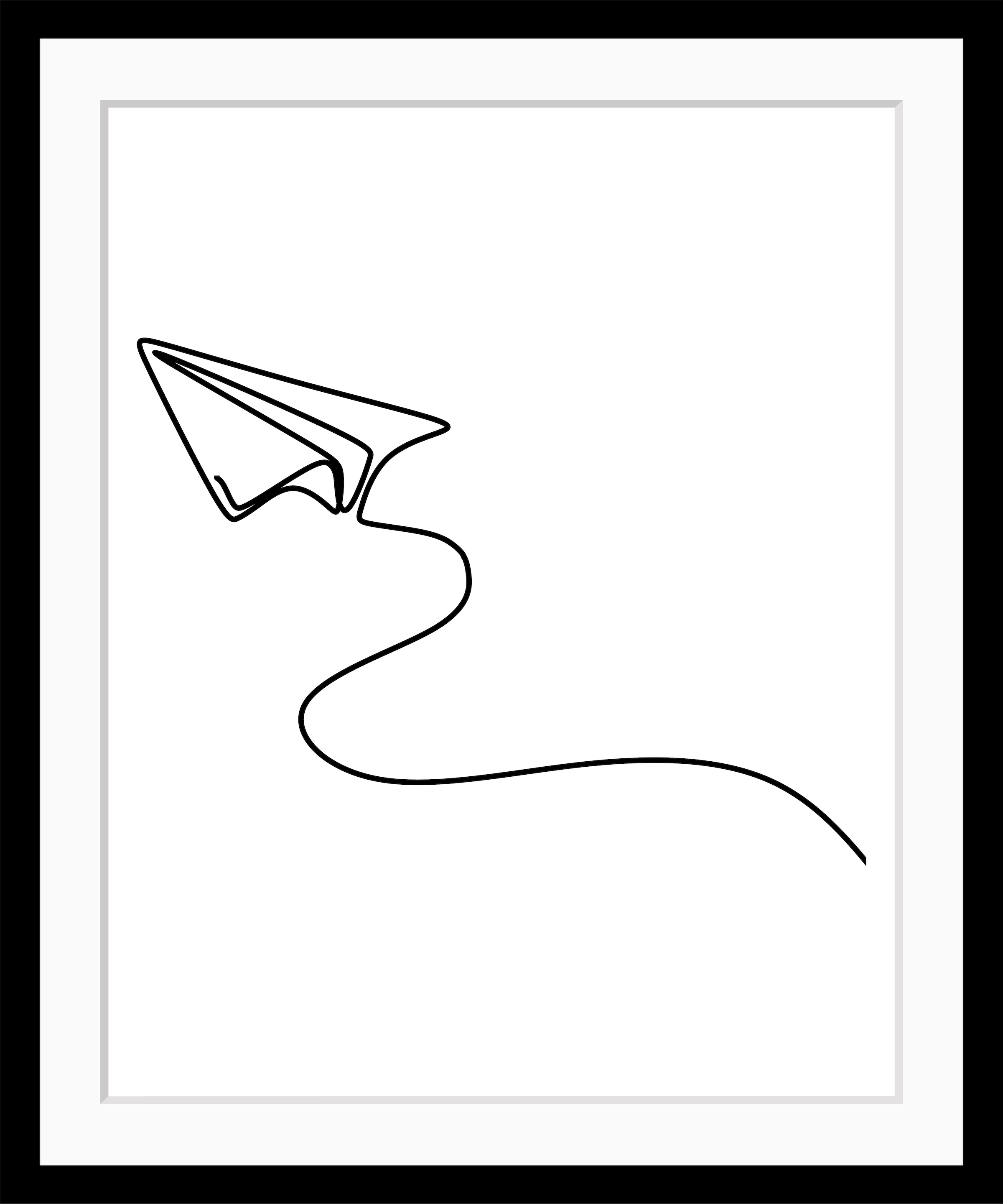 queence Bild »Papier Flugzeug«, Flugzeuge-Kunst-Schwarz-Weiß, HD Premium Poster-Druck inkl. Holzrahmen