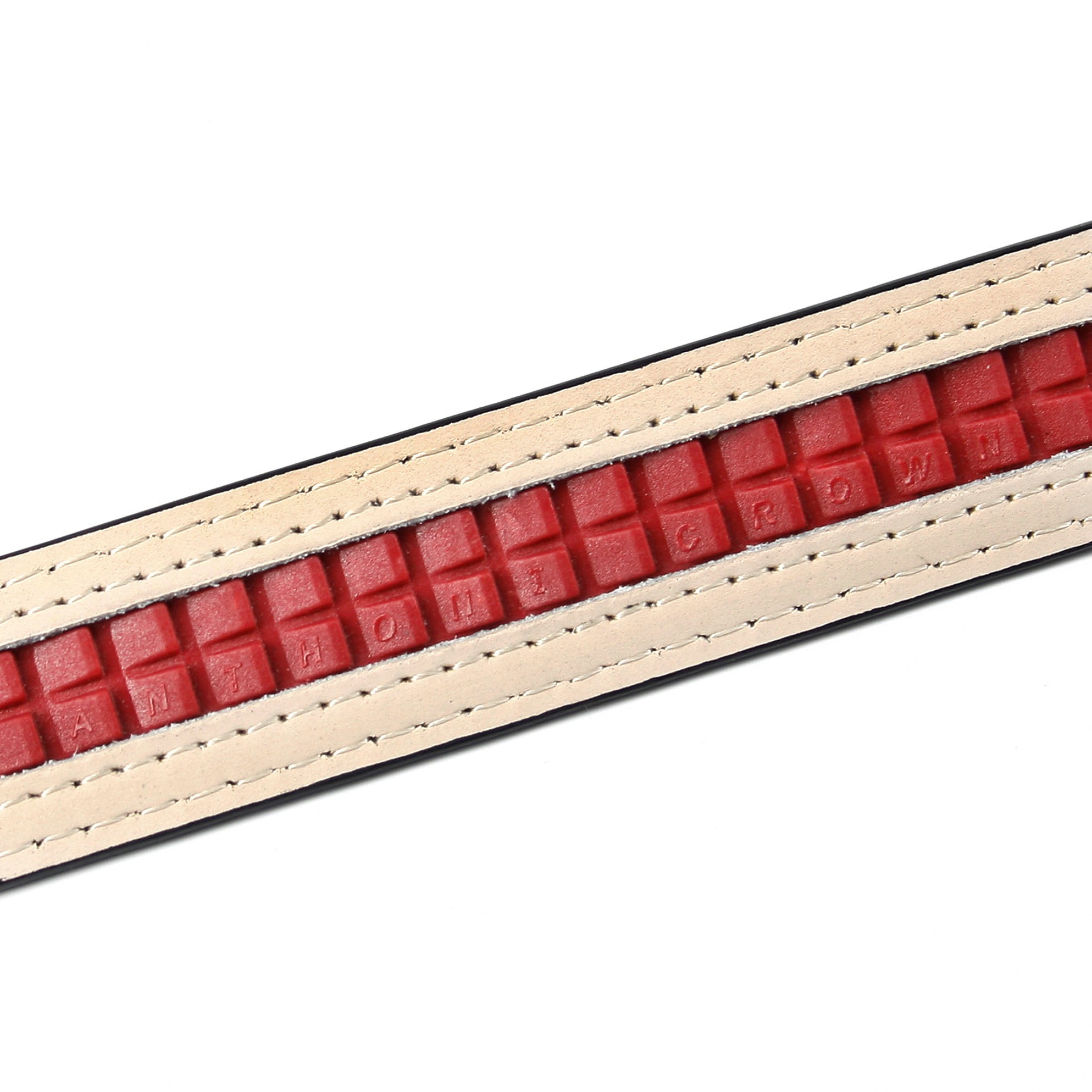 Anthoni Crown Ledergürtel stilvoll in beige mit silberfarbener Schließe