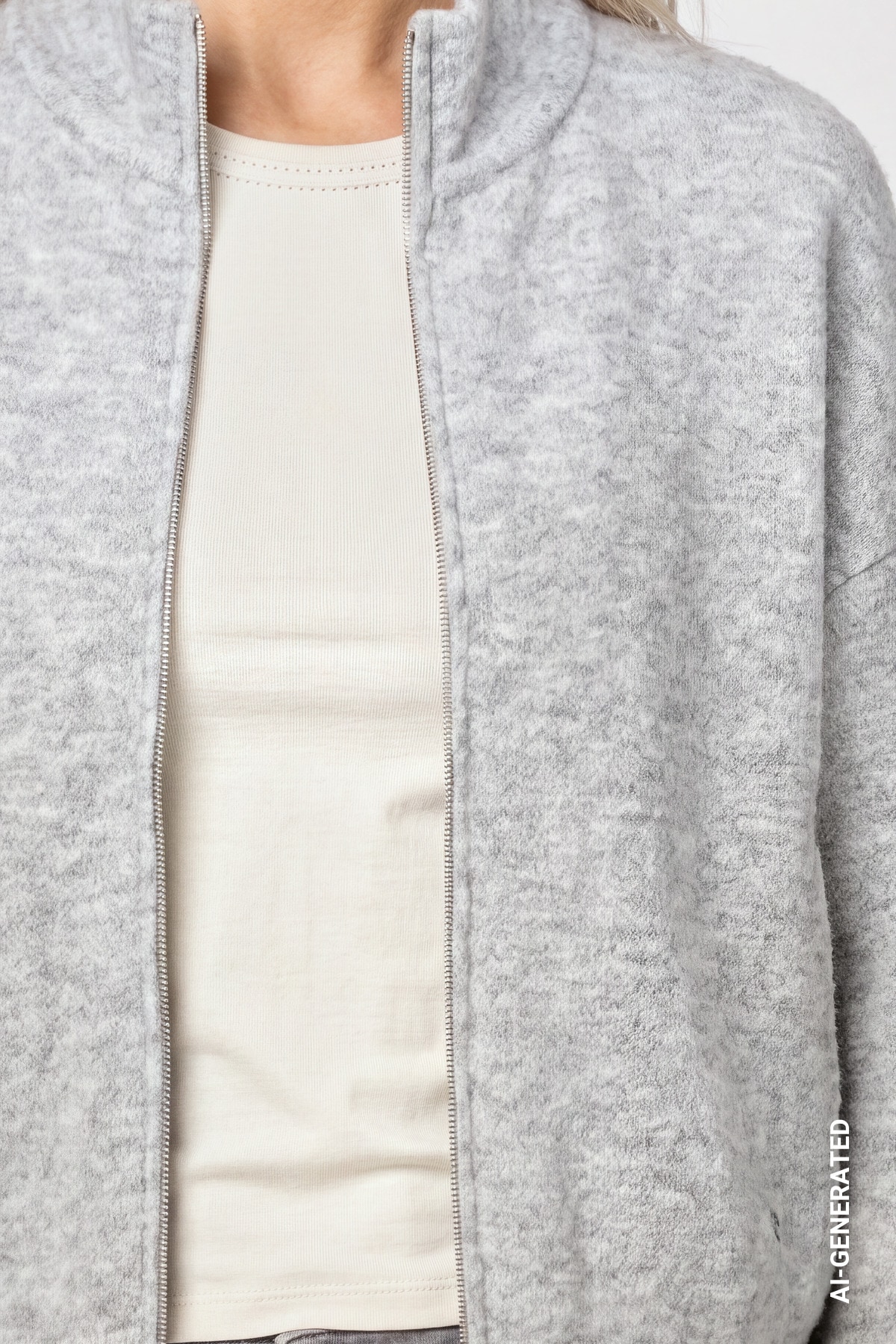 Monari Strickjacke »Jacke Strickjacke Flausch« Regular fit mit Stehkragen