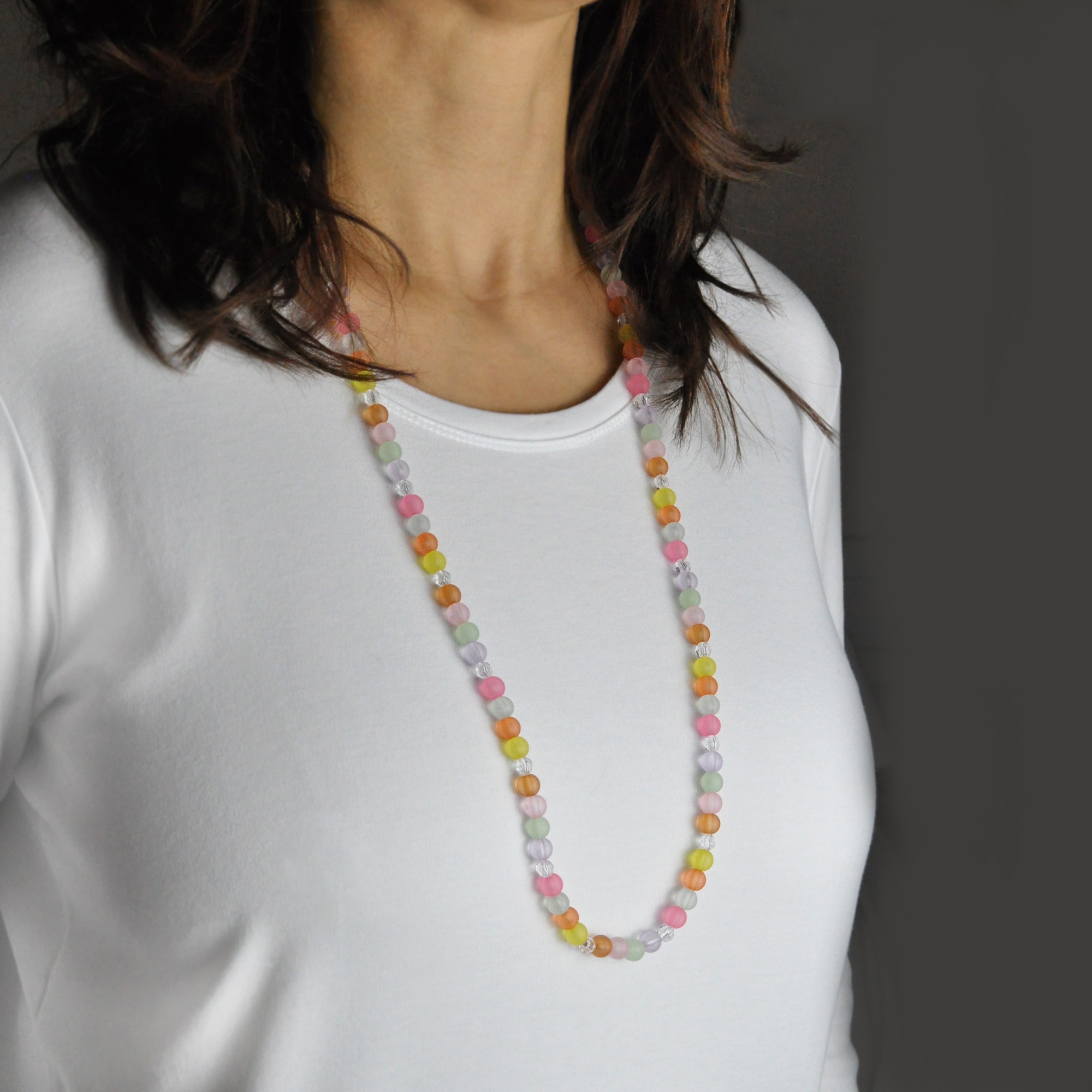 Steuer Lange Kette »Modekette bunt pastell aus Perlen«