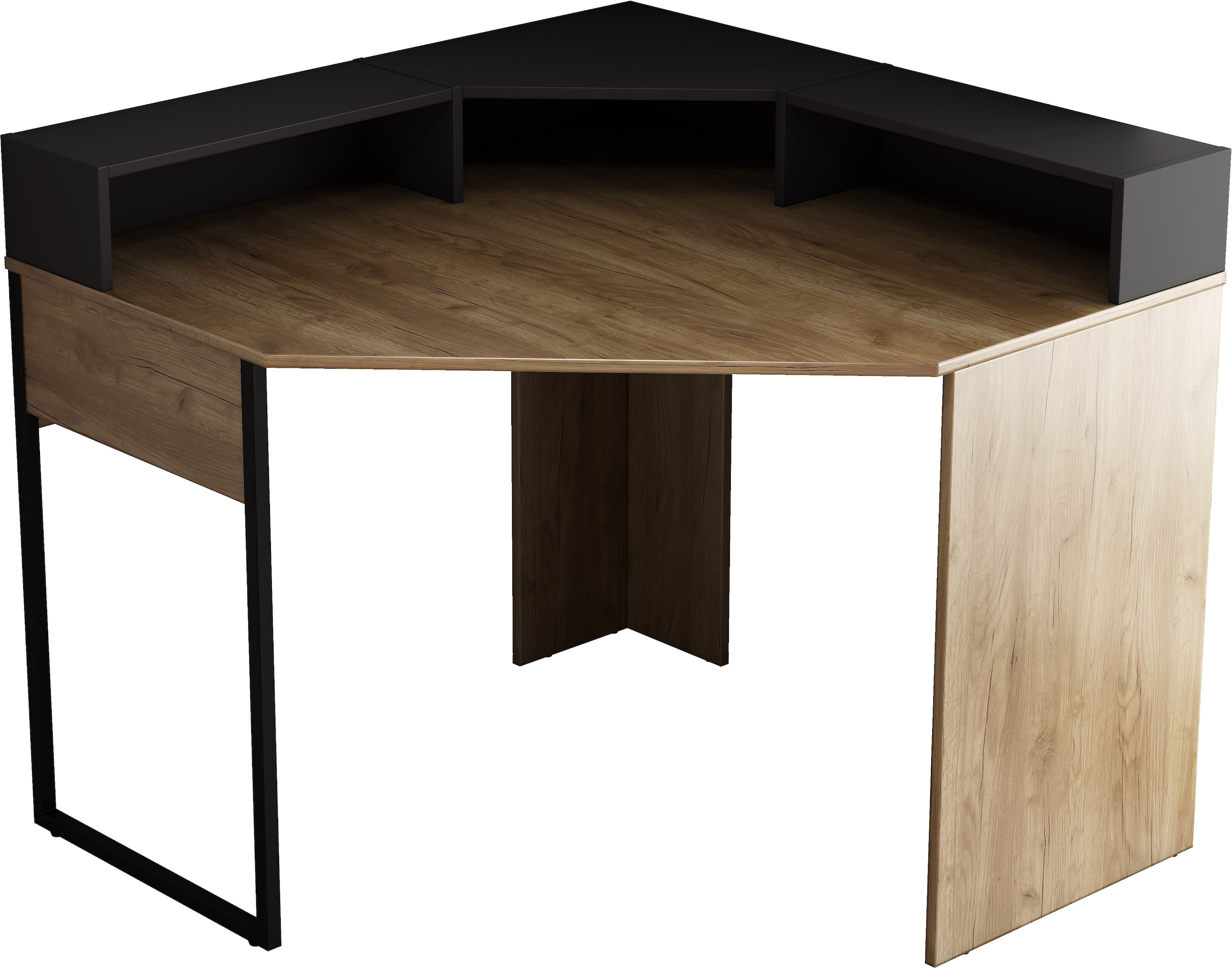 OTTO home Eckschreibtisch »Moid« mit Schreibtischaufsatz, modernes Design, B. 100 cm
