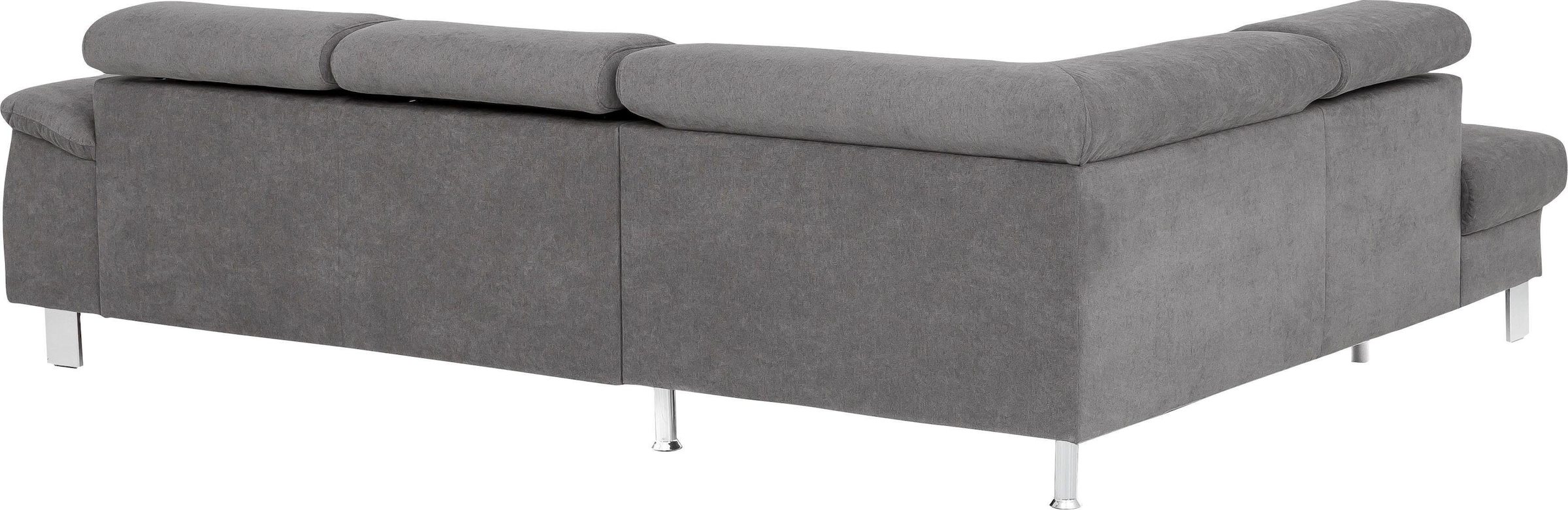 COTTA Ecksofa »Komaris L-Form mit Kopfteilverstellung«, wahlweise mit Bettfunktion, Bettkasten & Beleuchtung