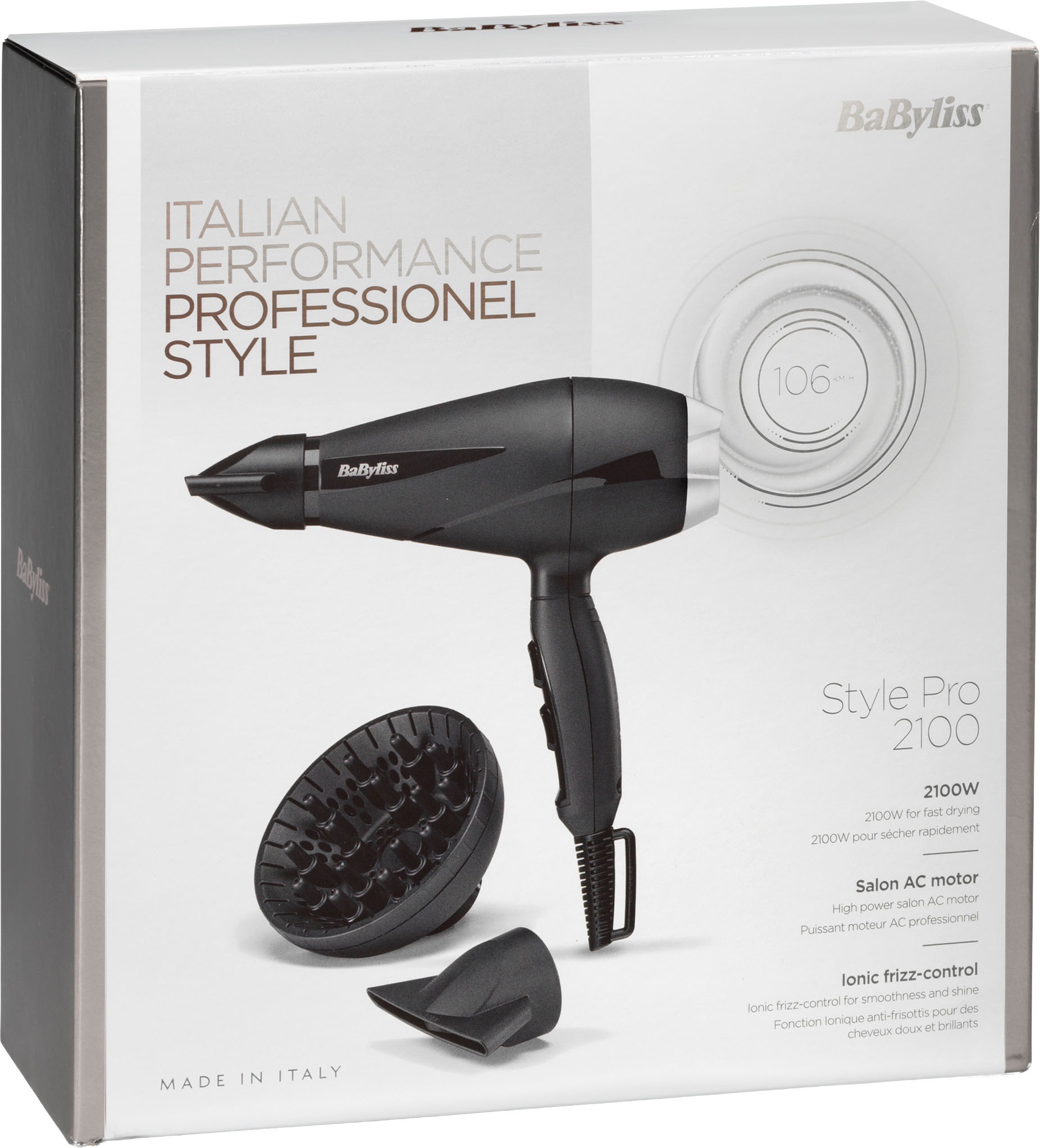 BaByliss Haartrockner »Style Pro 2100« 2.100 W BaByliss Style Pro 2100 Haartrockner mit Ionen für Glanz, 6710DE