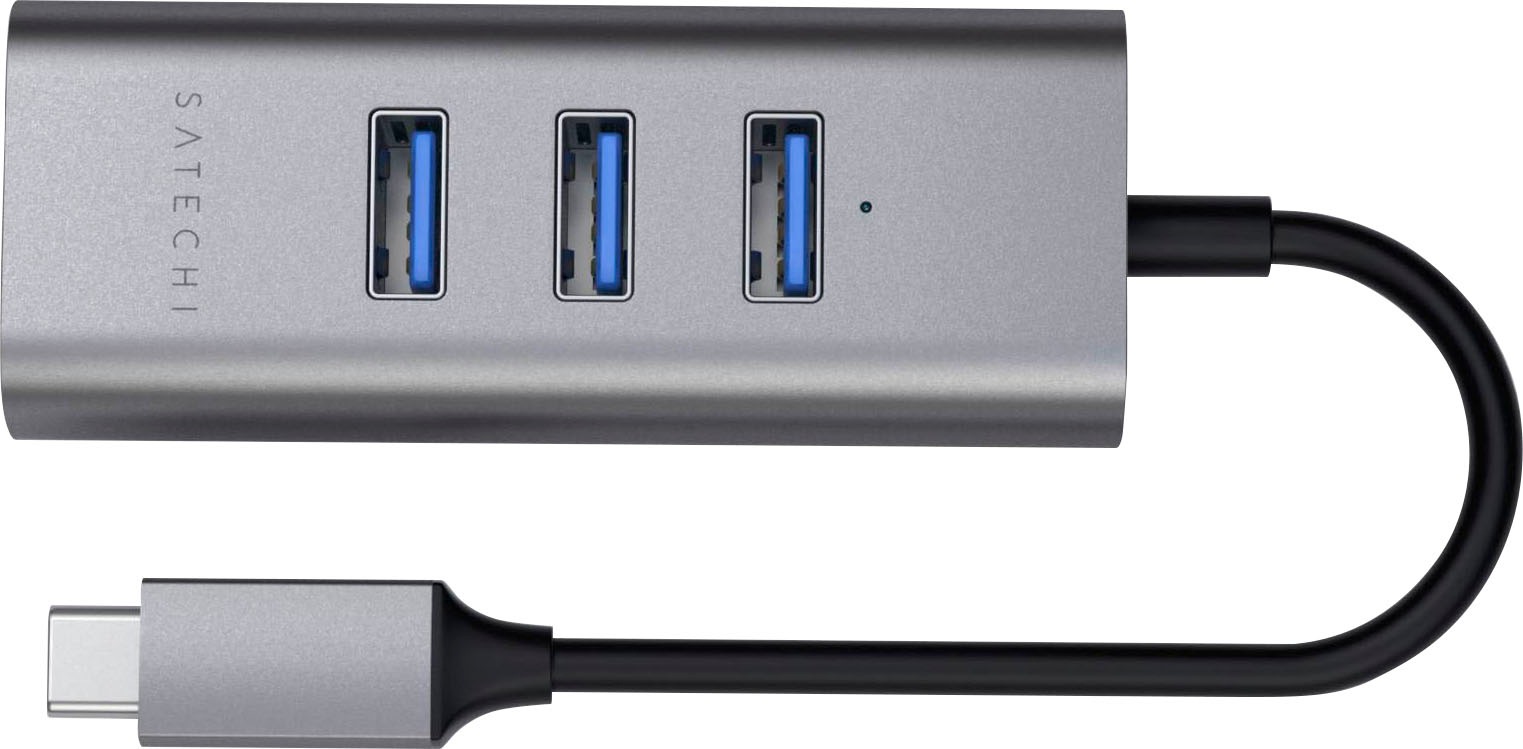 Satechi USB-Adapter »Type-C 2-in-1 3 Port USB 3.0 Hub & Ethernet«, USB 3.0 Typ A zu USB Typ C