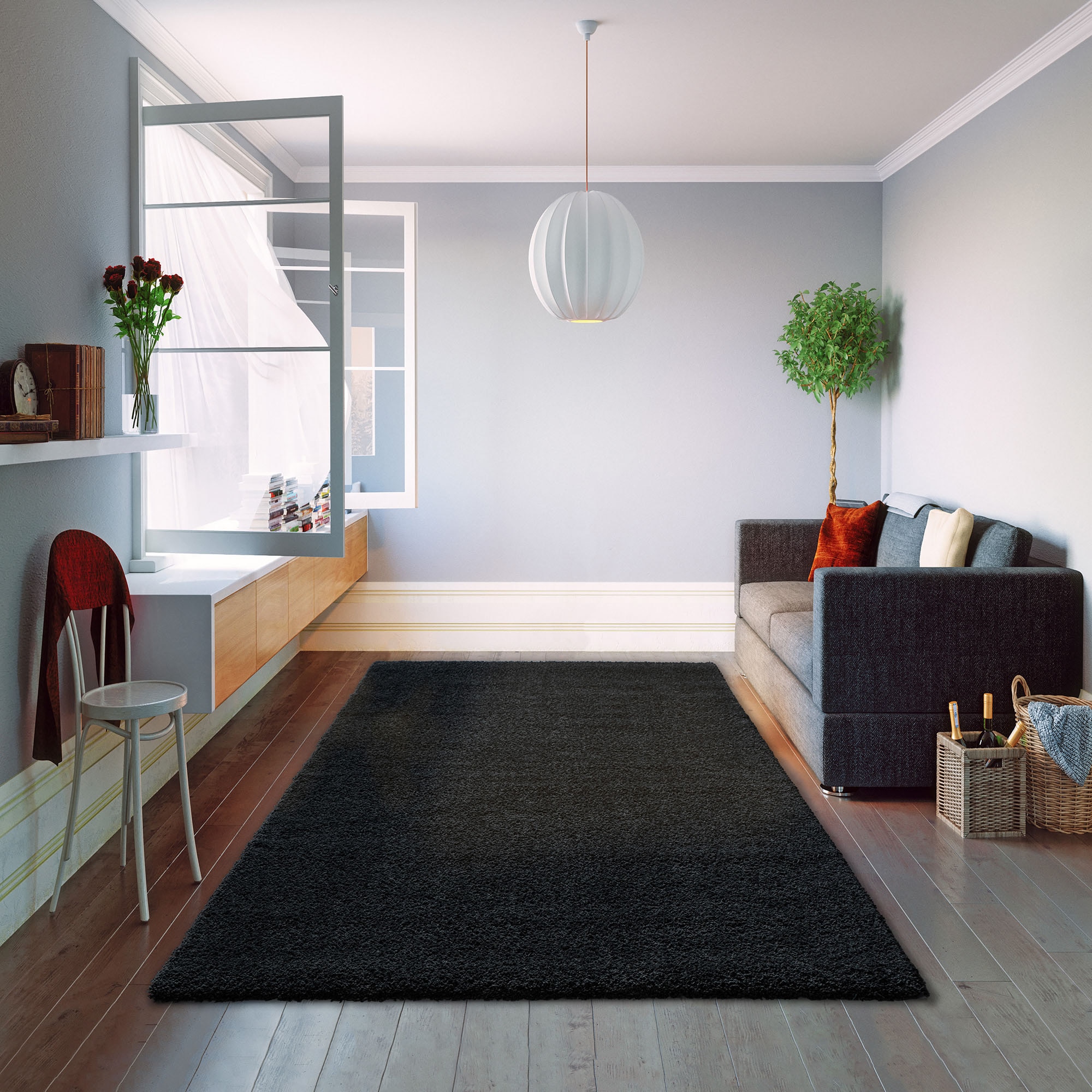my home Hochflor-Teppich »Vince«, rechteckig, 31 mm Höhe, besonders weich durch Mikrofaser, extra flauschig