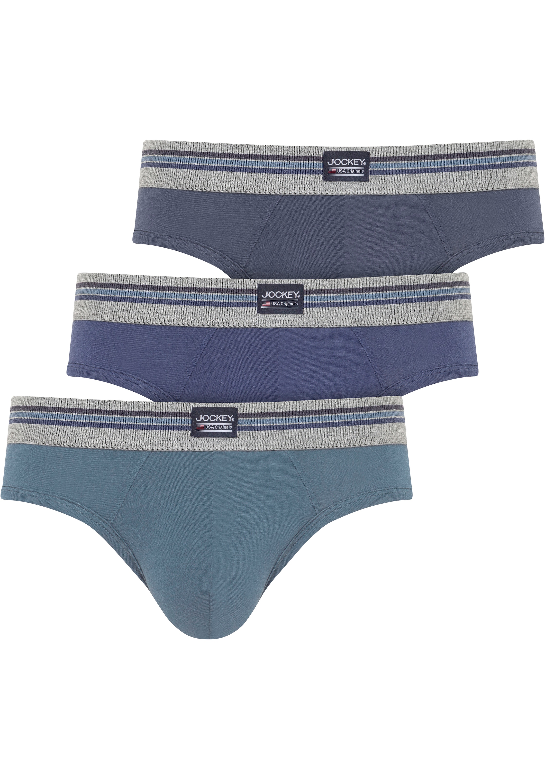 Jockey Slip »Cotton Stretch Brief«, (3er Pack), Mittlere Bundhöhe