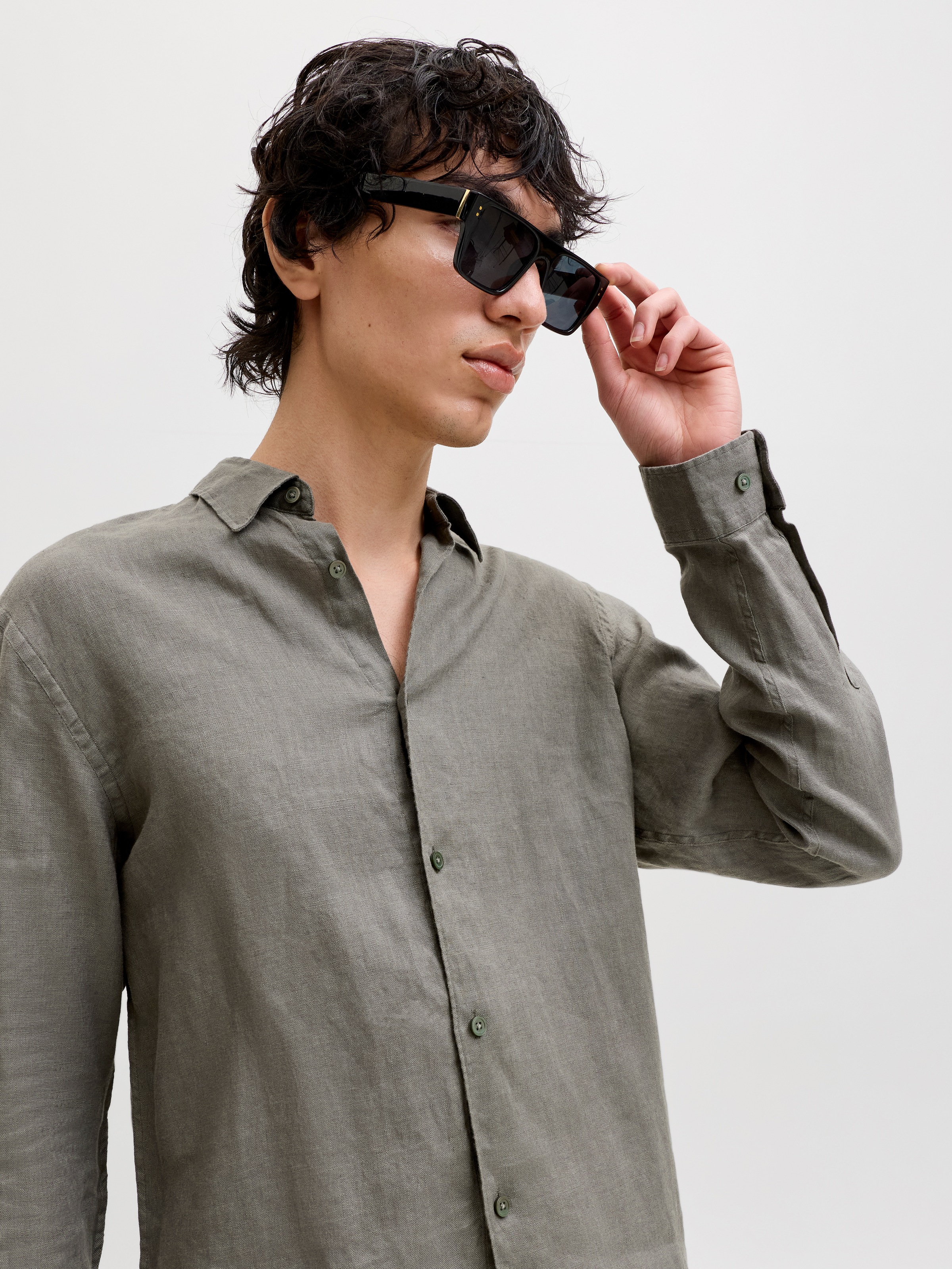 Jack & Jones Langarmhemd »JPRBLALAWRENCE LINEN LS SHIRT SN«