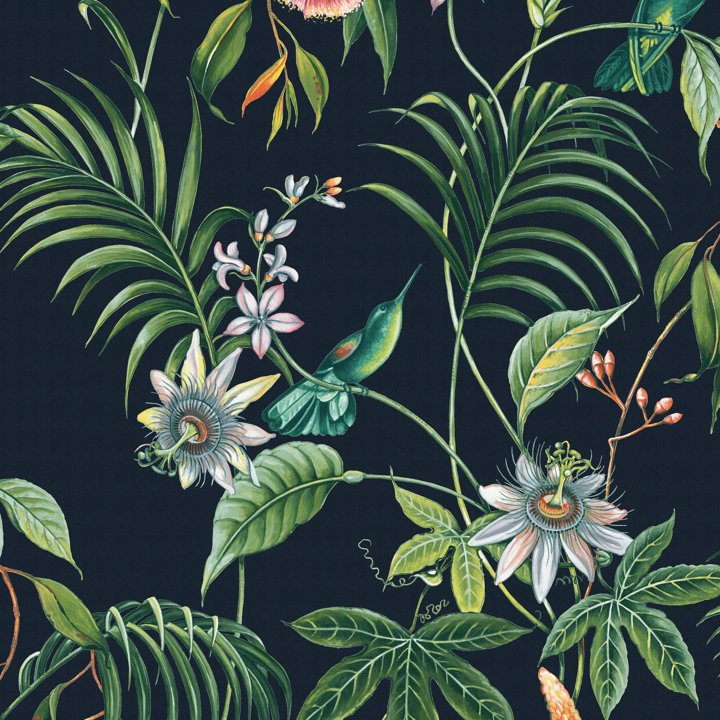 Superfresco Easy Vliestapete »Adilah« animal print geprägt Adilah Blümen Schwarz 1000x52cm