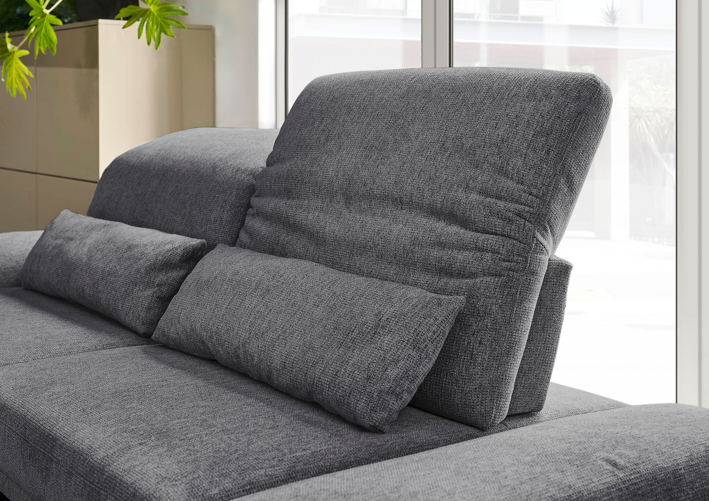 3C Candy 3-Sitzer »Mallow Designsofa mit Komfortfunktionen, modern und bequem,«, Verstellbare Armlehne und Kopfteil, manuelle Sitztiefenverstellung