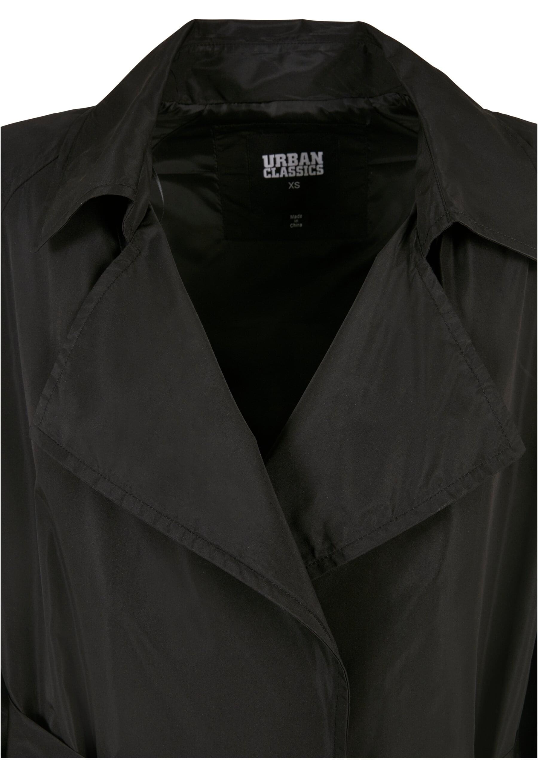 URBAN CLASSICS Winterjacke »Urban Classics Damen Ladies Crinkle Nylon Minimal Trench Coat« 1 Stk. tlg. ohne Kapuze