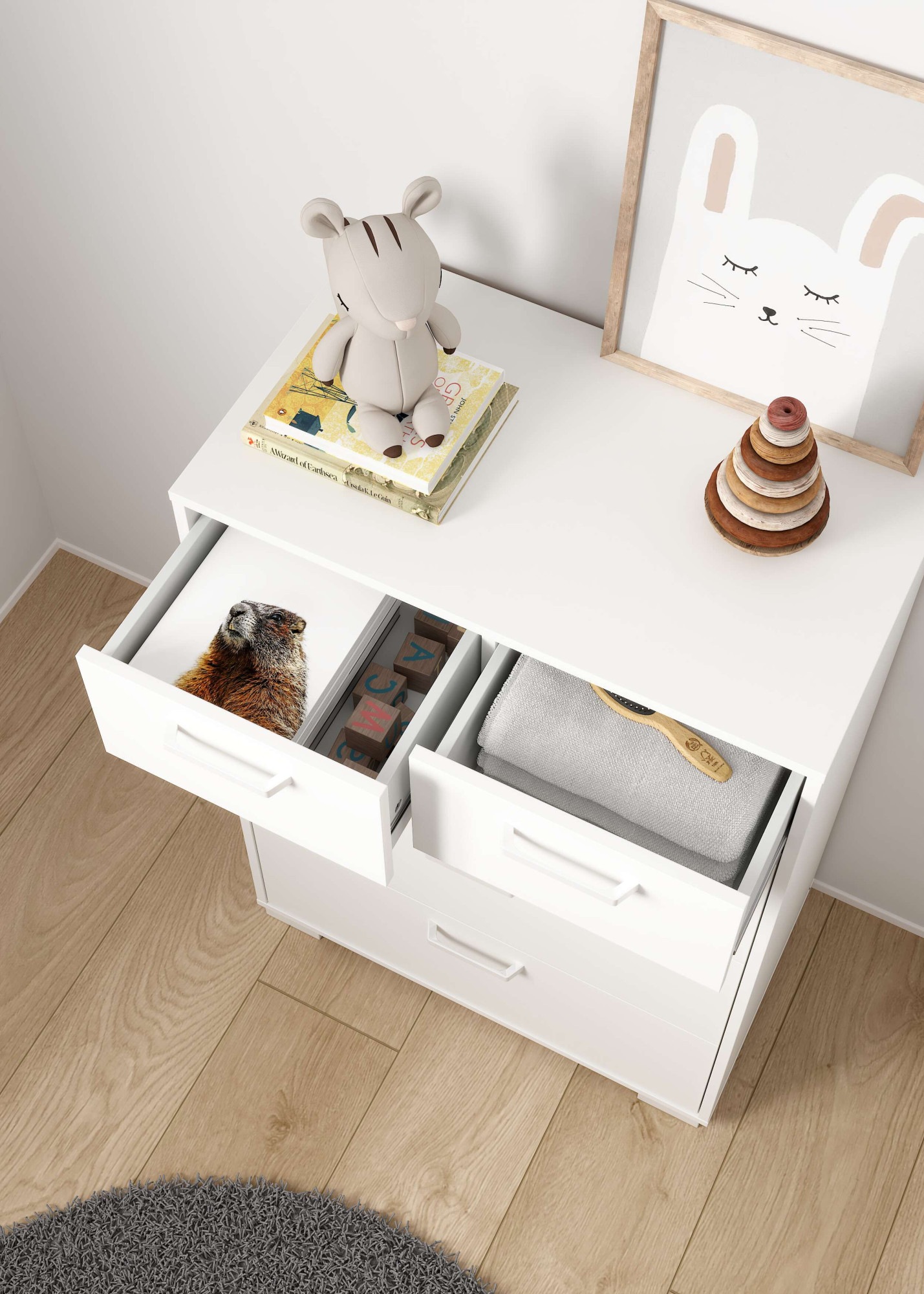 Home affaire Highboard »Sofia« minimalistisches, modernes Design, Breite 40,2 cm