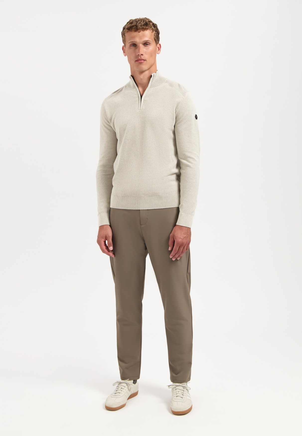 NO EXCESS Stehkragenpullover »No Excess Strukturierter Half-Zip-Pullover«