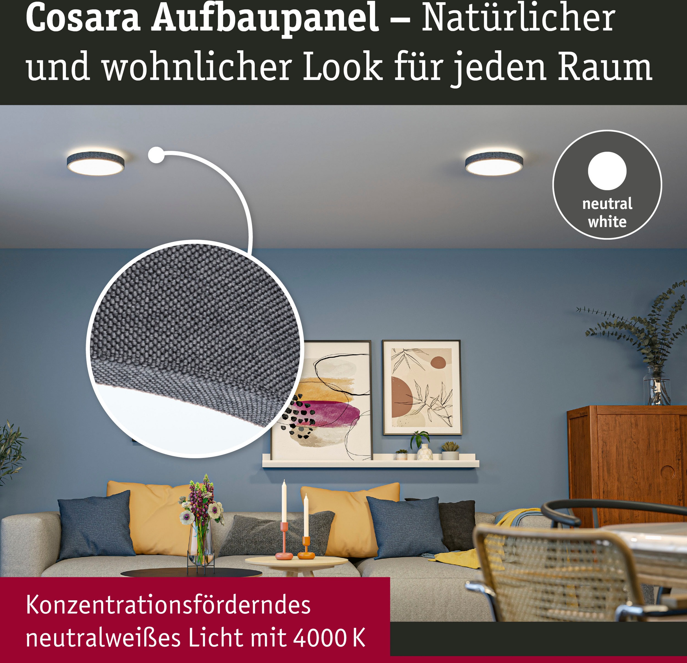 Paulmann LED Panel »Cosara 15W 4000K 300mm IP44«, 1 flammig