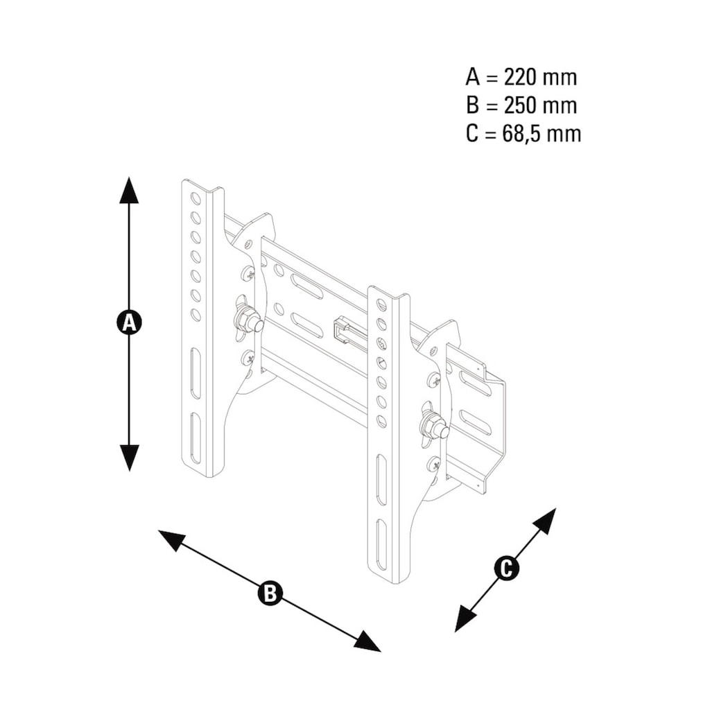 Thomson TV-Wandhalterung »TV Wandhalterung, neigbar, 25 - 117 cm (10“ – 46“), 32", 43"«, bis 117 cm Zoll