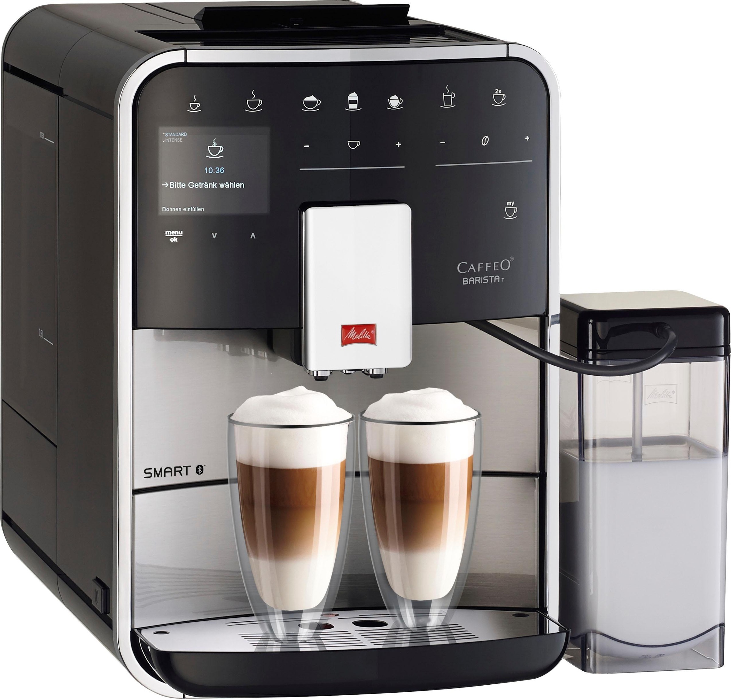 Melitta Kaffeevollautomat »Barista T Smart® F 83/0-102, schwarz«, 4 Benutzerprofile& 18 Kaffeerezepte, nach italienischem Originalrezept
