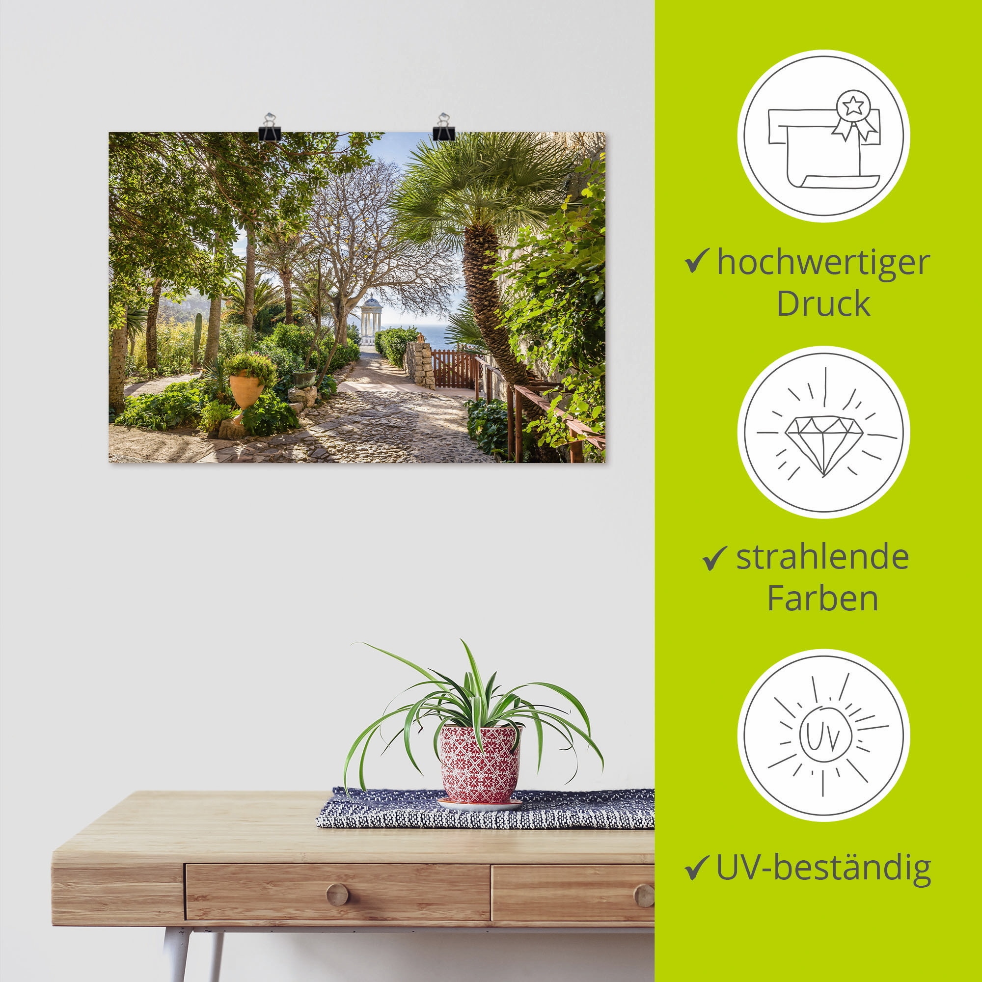 Artland Wandbild »Garten Son Marroig bei DeiÃ , Mallorca«, Gartenbilder, (1 St.), als Alubild, Outdoorbild, Leinwandbild, Poster in verschied. Größen