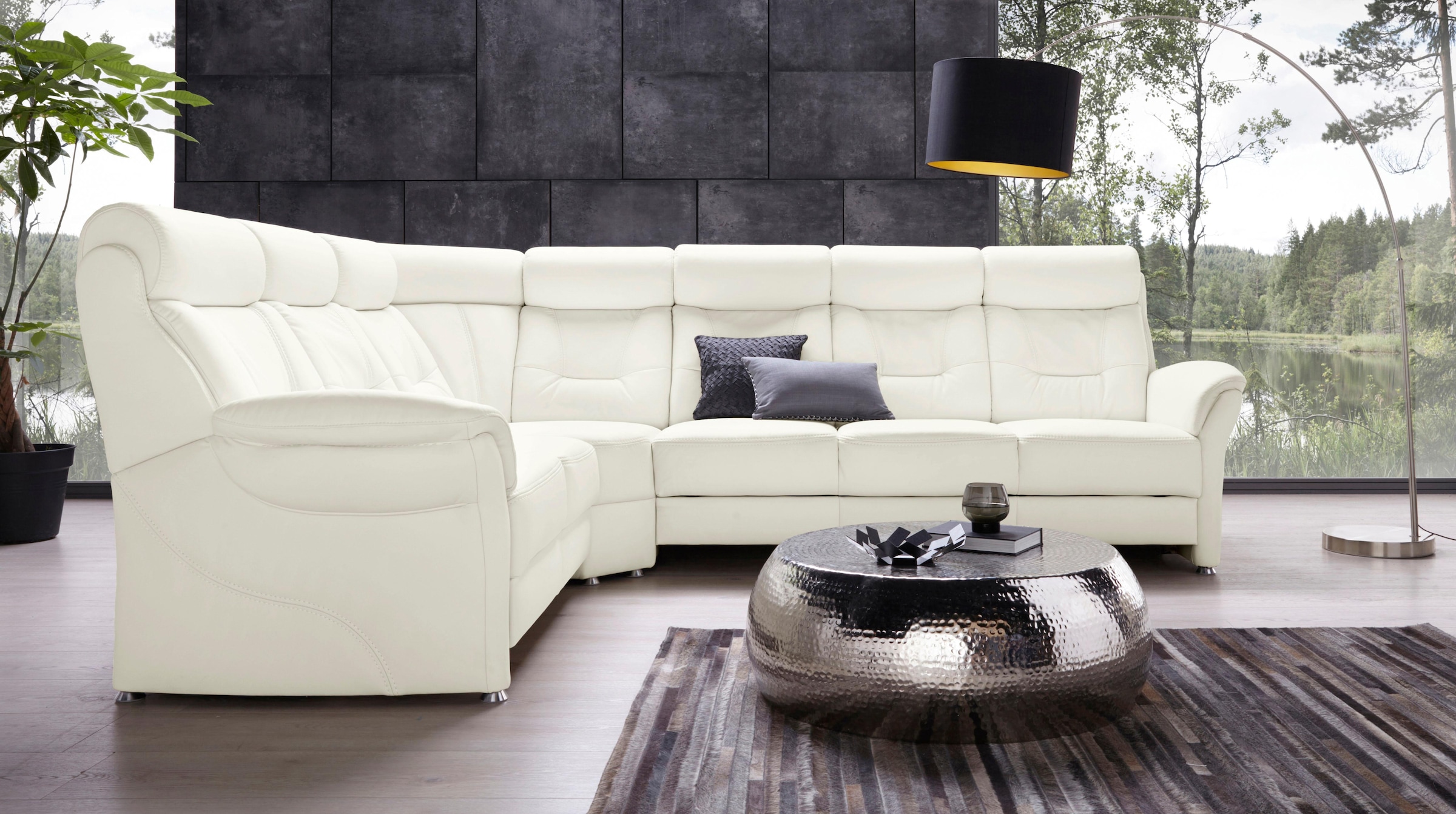 Places of Style Ecksofa »Sardinien L-Form«, mit Kopfteilverstellung, wahlweise mit Bettfunktion